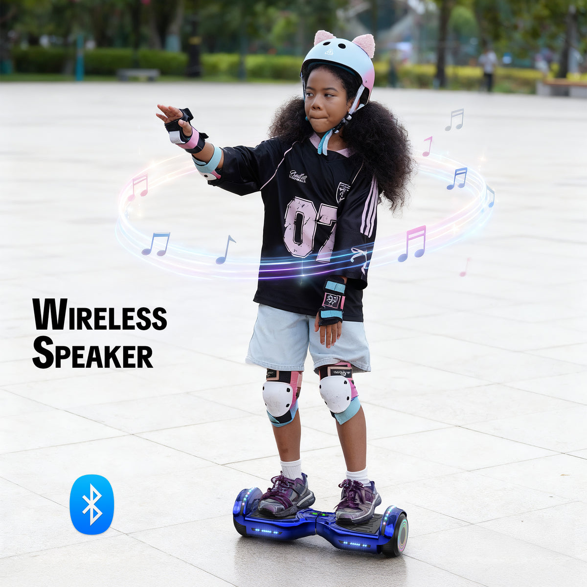 Mosta Hover Electric Scooter Board for Kids & Adults, All Terrain Self-Balance Scooter with Bluetooth and Led Lights,6.5 inch,165 lbs capacity,LED Light,Perfect Gift