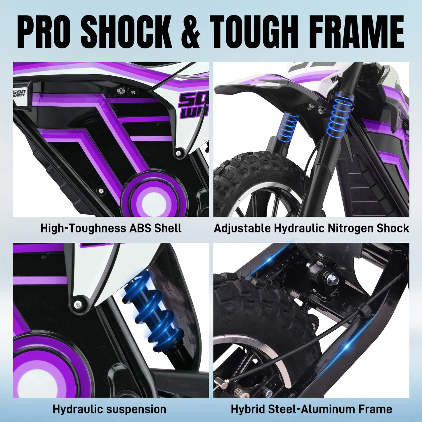 MOSTA Electric Dirt Bike for Teens Adults, 500W Electric-Motorcycle Mountain Off-Road EBike