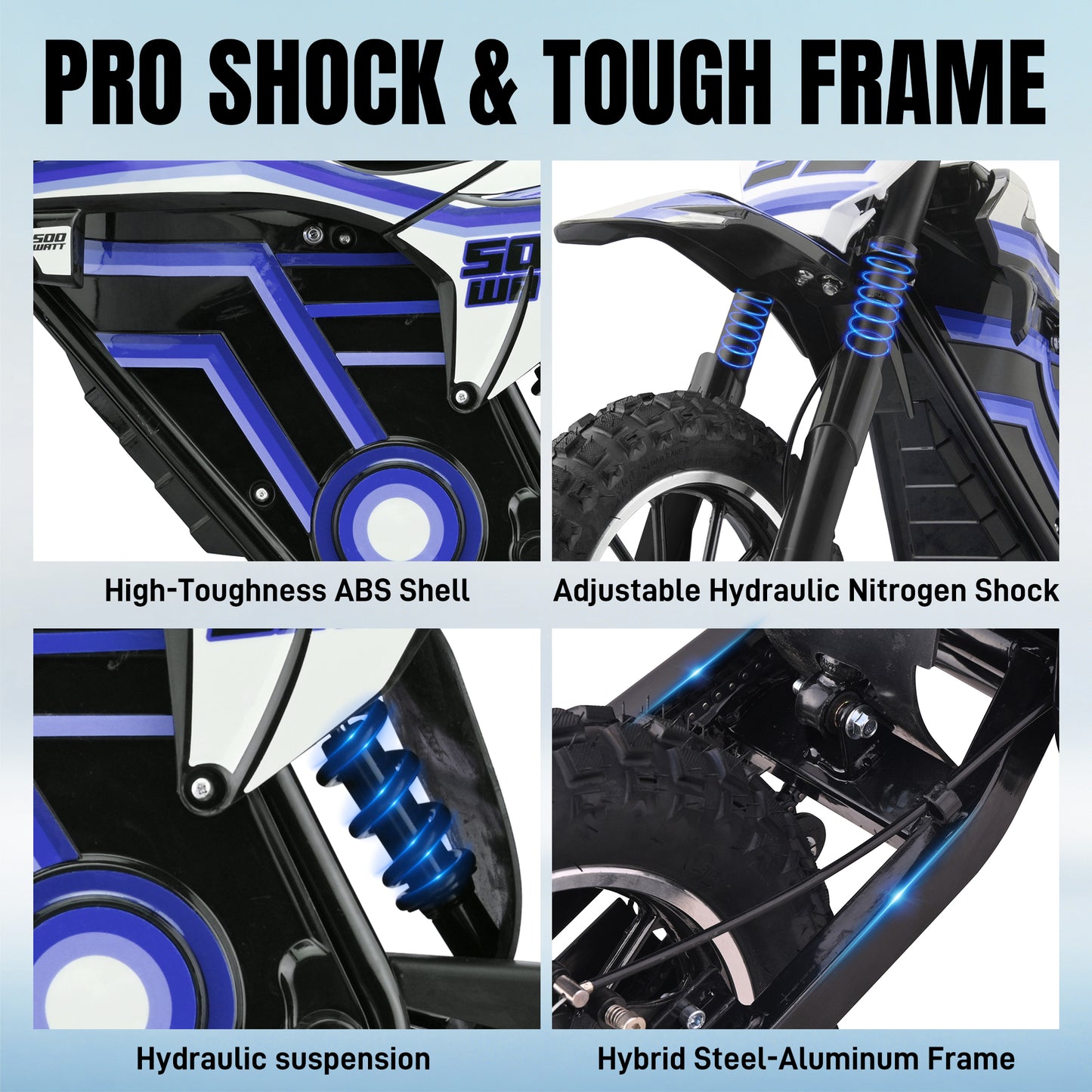 MOSTA Electric Dirt Bike for Teens Adults, 500W Electric-Motorcycle Mountain Off-Road EBike