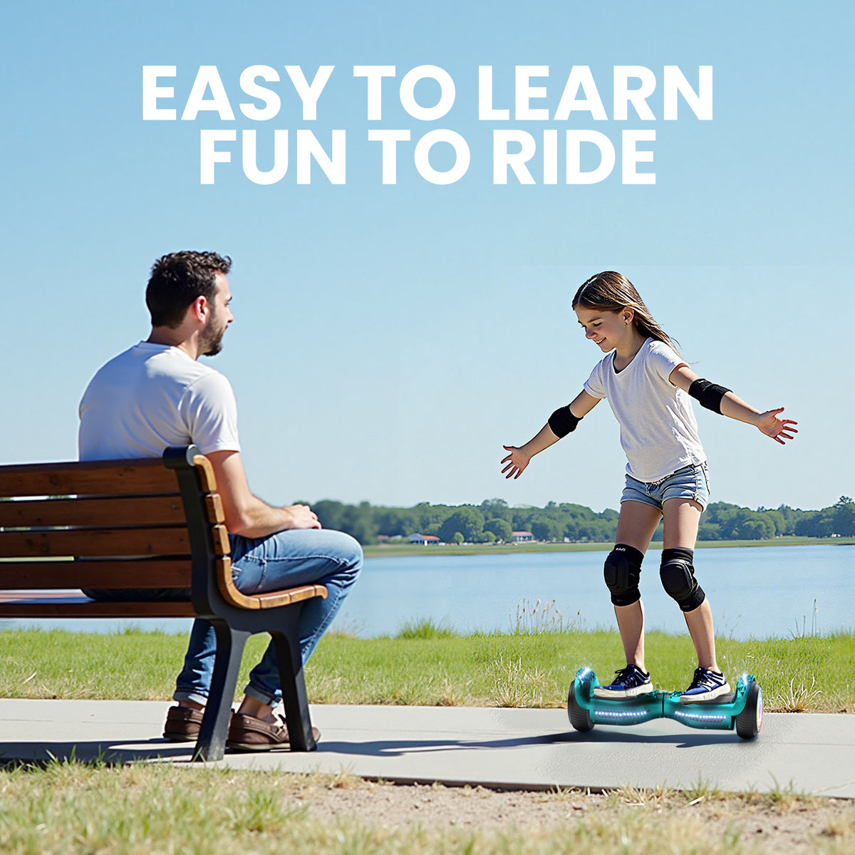 Mosta Hover Electric Scooter Board for Kids & Adults, All Terrain Self-Balance Scooter with Bluetooth and Led Lights,6.5 inch,165 lbs capacity,LED Light,Perfect Gift