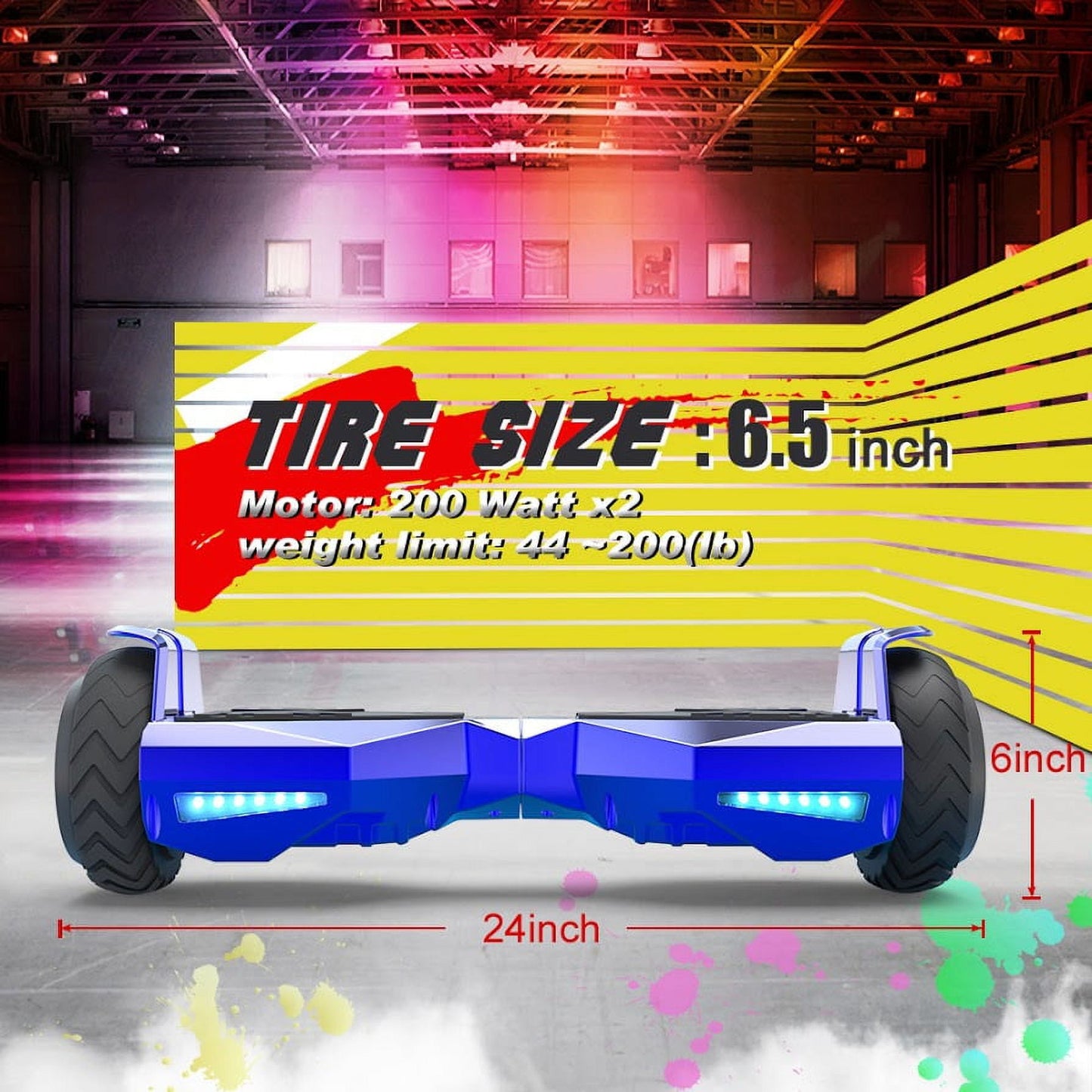 Hoverstar hover board Bluetooth Two-Wheel Self Balancing Electric Scooter 6.5 In. UL 2272 Certified with Bluetooth Speaker and LED Light