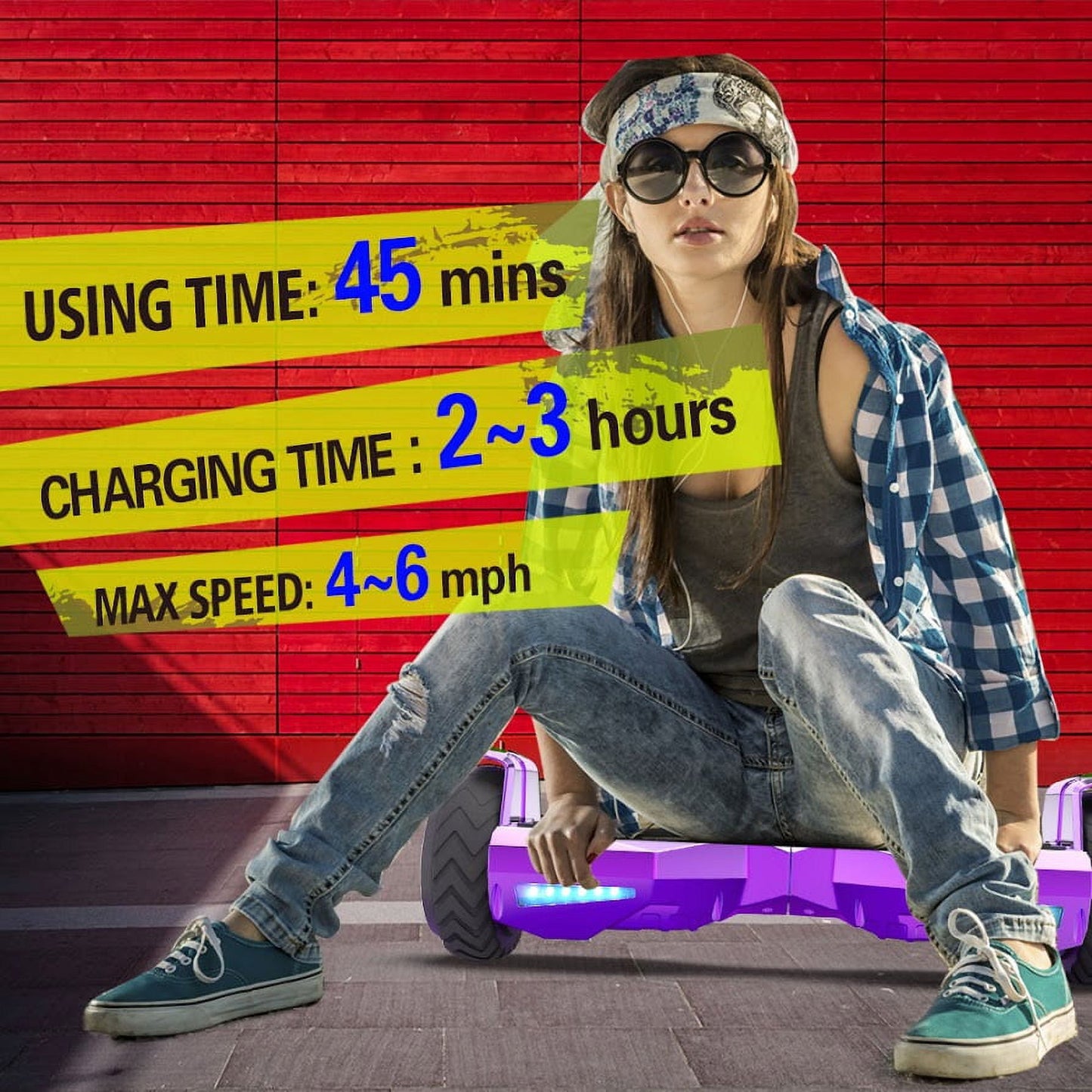 Hoverstar hover board Bluetooth Two-Wheel Self Balancing Electric Scooter 6.5 In. UL 2272 Certified with Bluetooth Speaker and LED Light