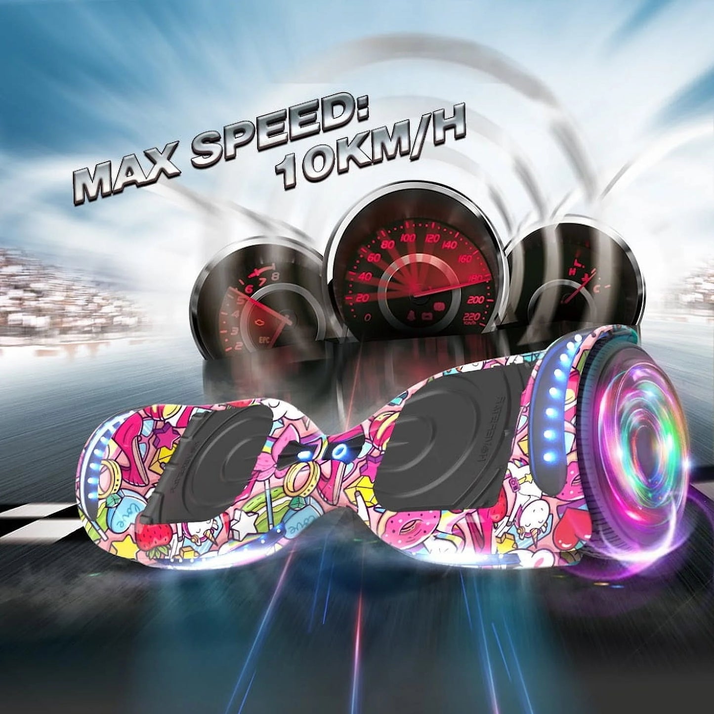 Mosta Electric Hoverboard with New Version Bluetooth Hover Board, Chrome and Design Color Self-Balance Electric Scooter