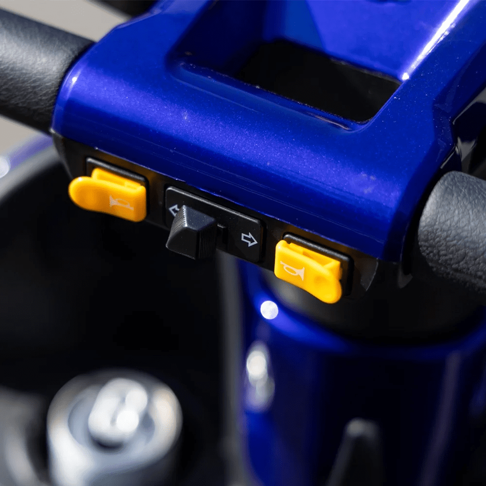 Large Electric 4-Wheel Mobility Scooter, (E05) Heavy Duty Wheelchair Device 500 LBS Capacity for Seniors & Adults, Assembled in US, Ship Fully Assembled and Ready to Ride (Blue)