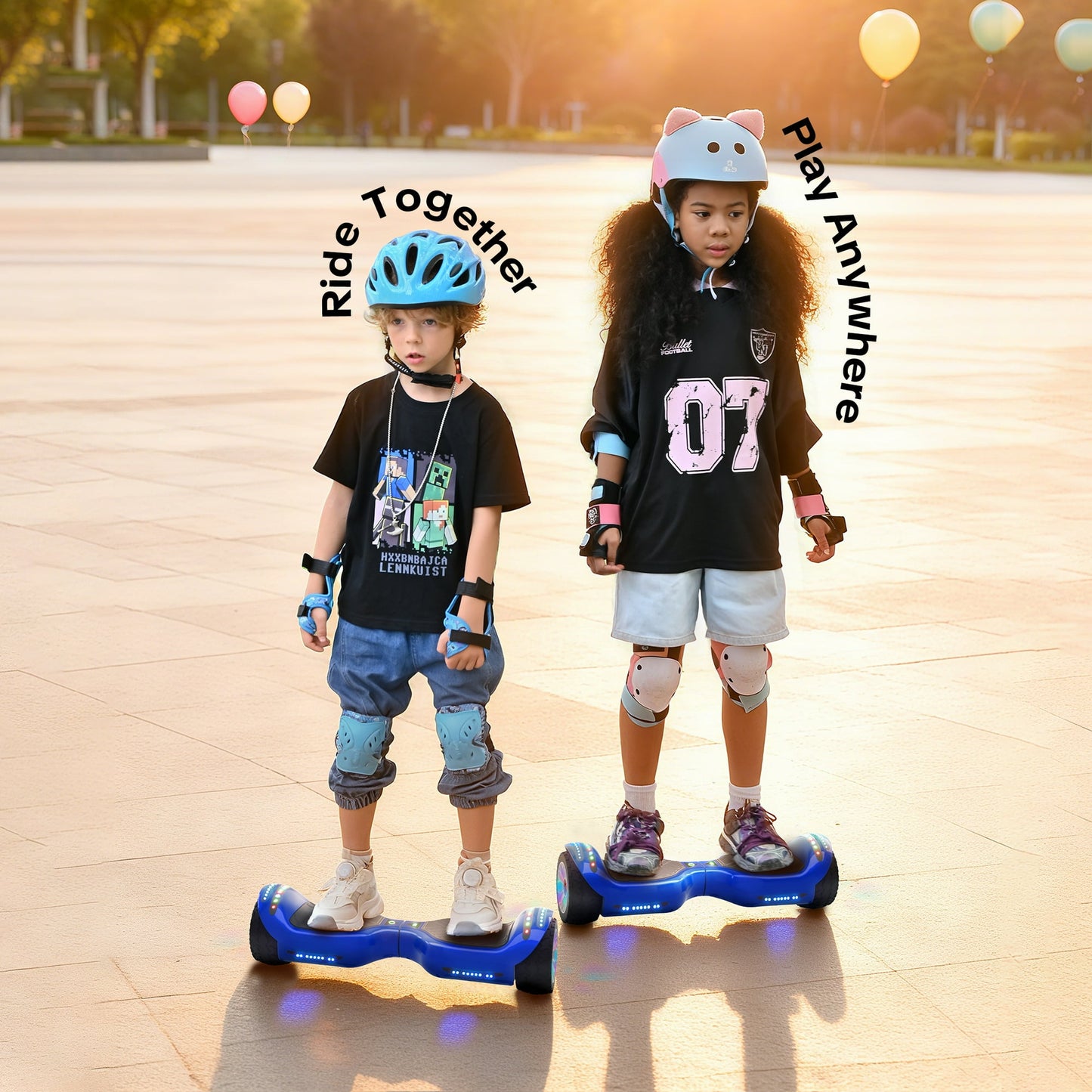 MOSTA All Terrain Self-Balance Scoote ,Electric Scooter Board for Kids & Adults with Bluetooth and Led Lights,6.5 inch,165 lbs capacity Perfect Gift