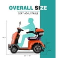 Tcdjtc Mobility Scooters for Seniors & Adult, Off Road Disability Scooter with 400lbs Capacity, Motorized Scooter for Seniors with Rear Trunk, Powered Mobility Scooters 25 Miles 3-Speed Long Range