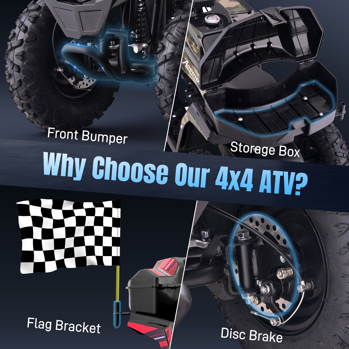 Aoemoe 40 cc Gas Off-Road Ride-On, 10-15.5 mph, Parent Speed Key, Red