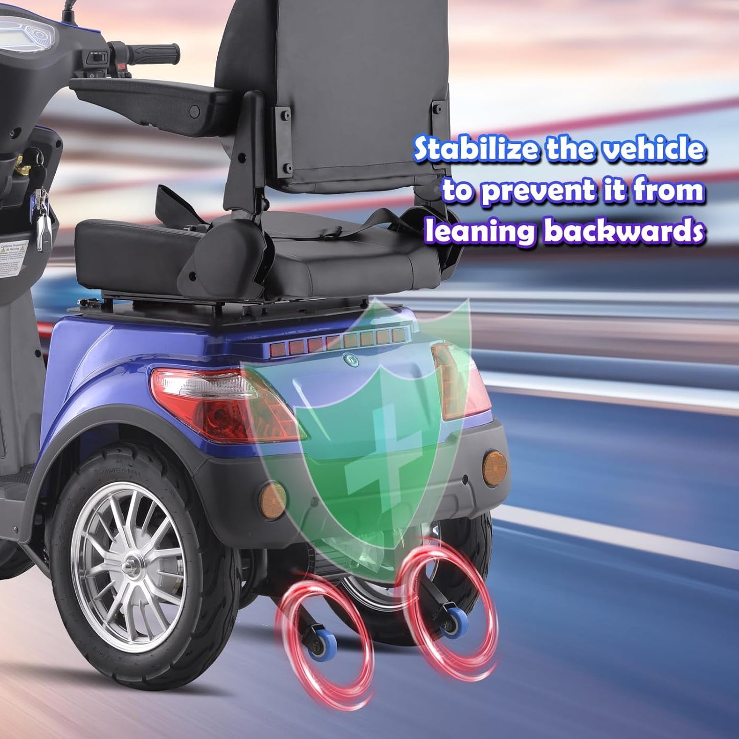 QEASET Heavy Duty 4-Wheel Mobility Scooters,800W All Terrain Electric Recreational Scooter,31 Miles Long Travel Range