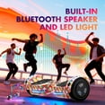 Electric Scooter with Bluetooth Speakers, Hover Off Road Board Electric Scooter with LED Lights & 400W Motor, Kids Scooter with 9MPH Max Speed, Tcdjtc Self-Balance Scooter for Kids