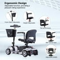 Arshin Upgrade 4 Wheels Mobility Scooters for Seniors & Adult,Foldable Mobility Wheelchair for Adult,All Terrain Motorized Scooters with 300 LBS,Long Travel Range,Basket,Rotating Seat,Silver