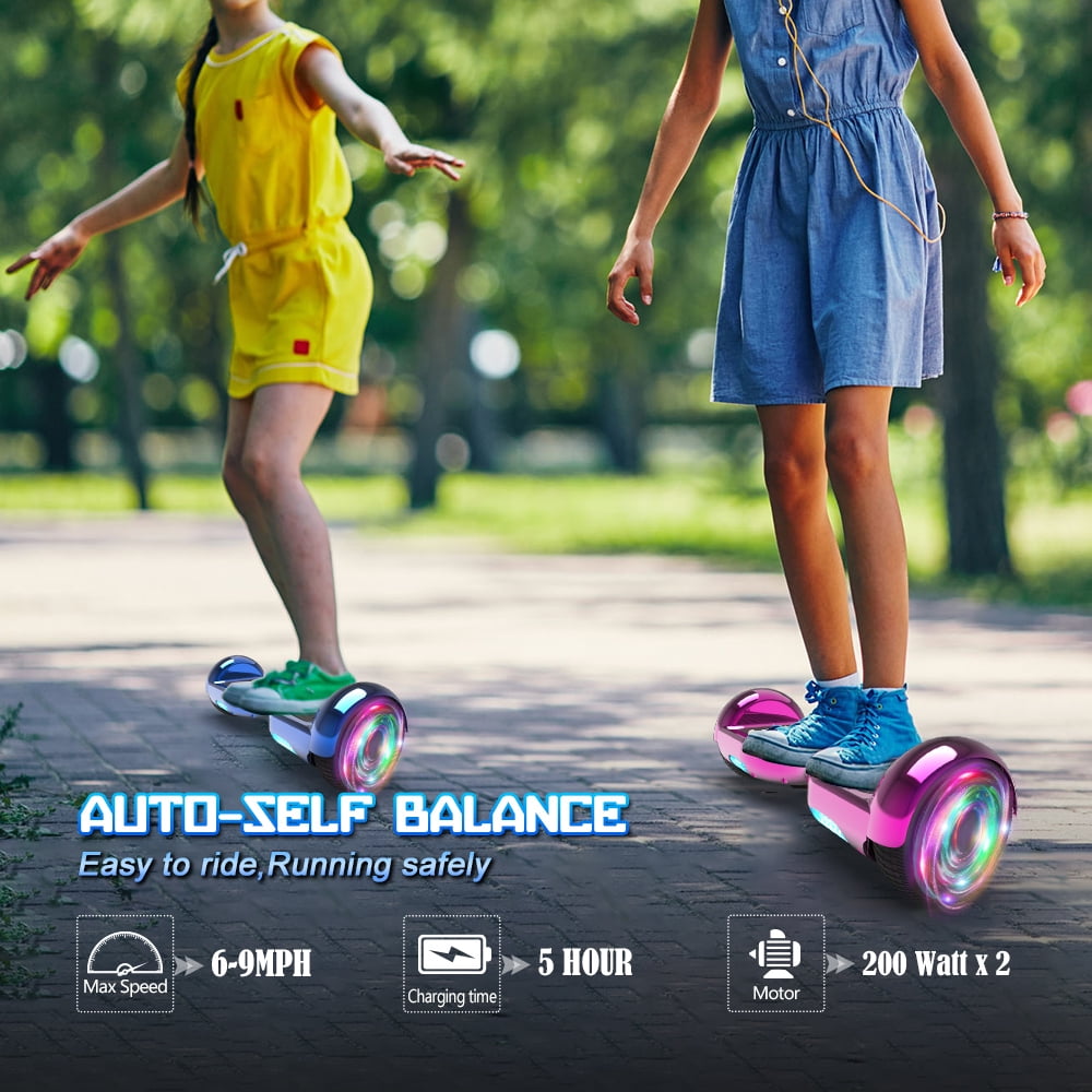 MOSTA All Terrain Self-Balance Scoote ,Electric Scooter Board for Kids & Adults with Bluetooth and Led Lights,6.5 inch,165 lbs capacity Perfect Gift