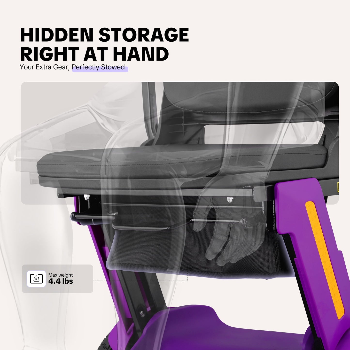 Upgrade Heavy Duty Mobility Scooter for Seniors-Electric Powered Wheelchair,Trunk-Friendly! Best Gift for Mom & Dad,Supports 300 lbs(Purple)