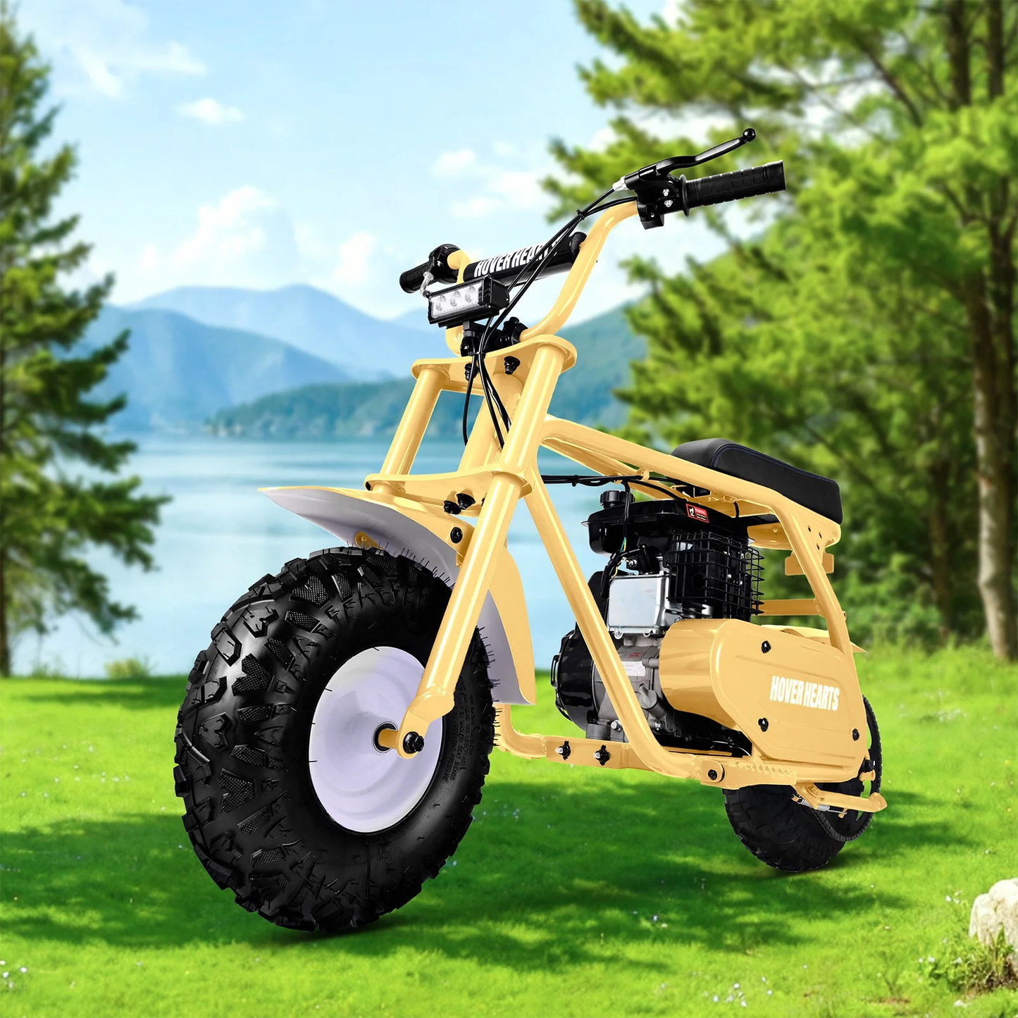 Aoemoe 99CC MB001 Gasoline Mini Dirt Bike,4-Stroke 18MPH Off Road Motorcycle, Weight Support Up to 165 LBS - Yellow
