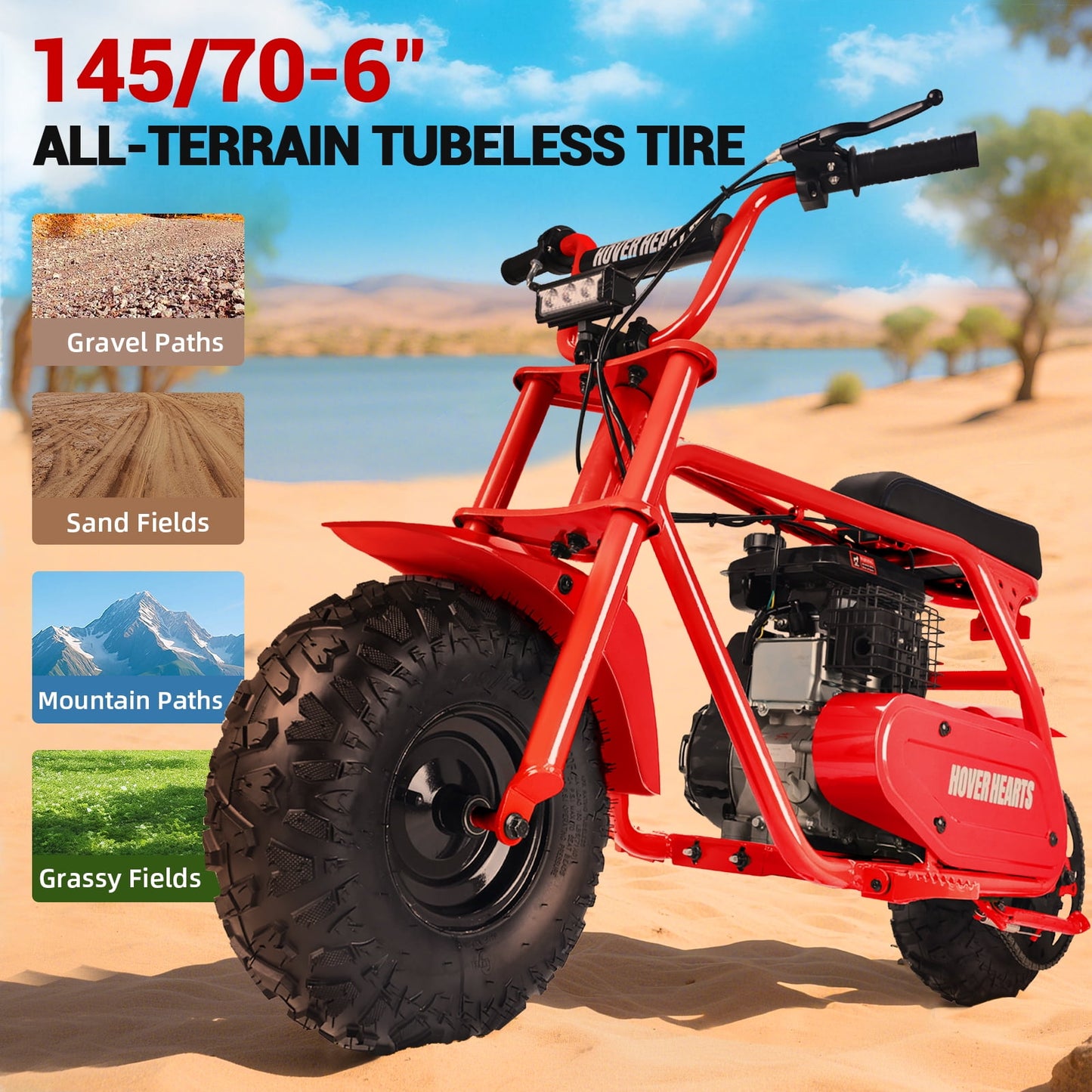 Aoemoe 4-Stroke 99cc Mini Dirt Bike, Red