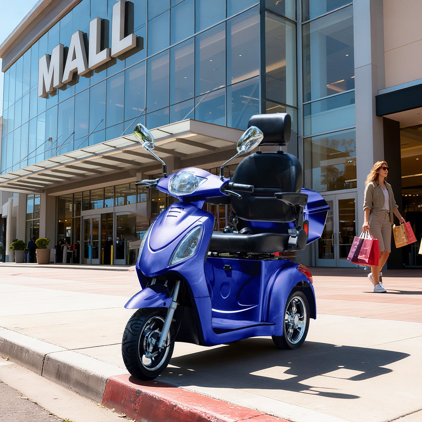 Upgraded Heavy Duty Mobility Scooter for Adults & Seniors - 500 lb Capacity,31-Mile Range,800W Motor for Travel & Outdoors by Arshin,Folds for Storage(Blue)