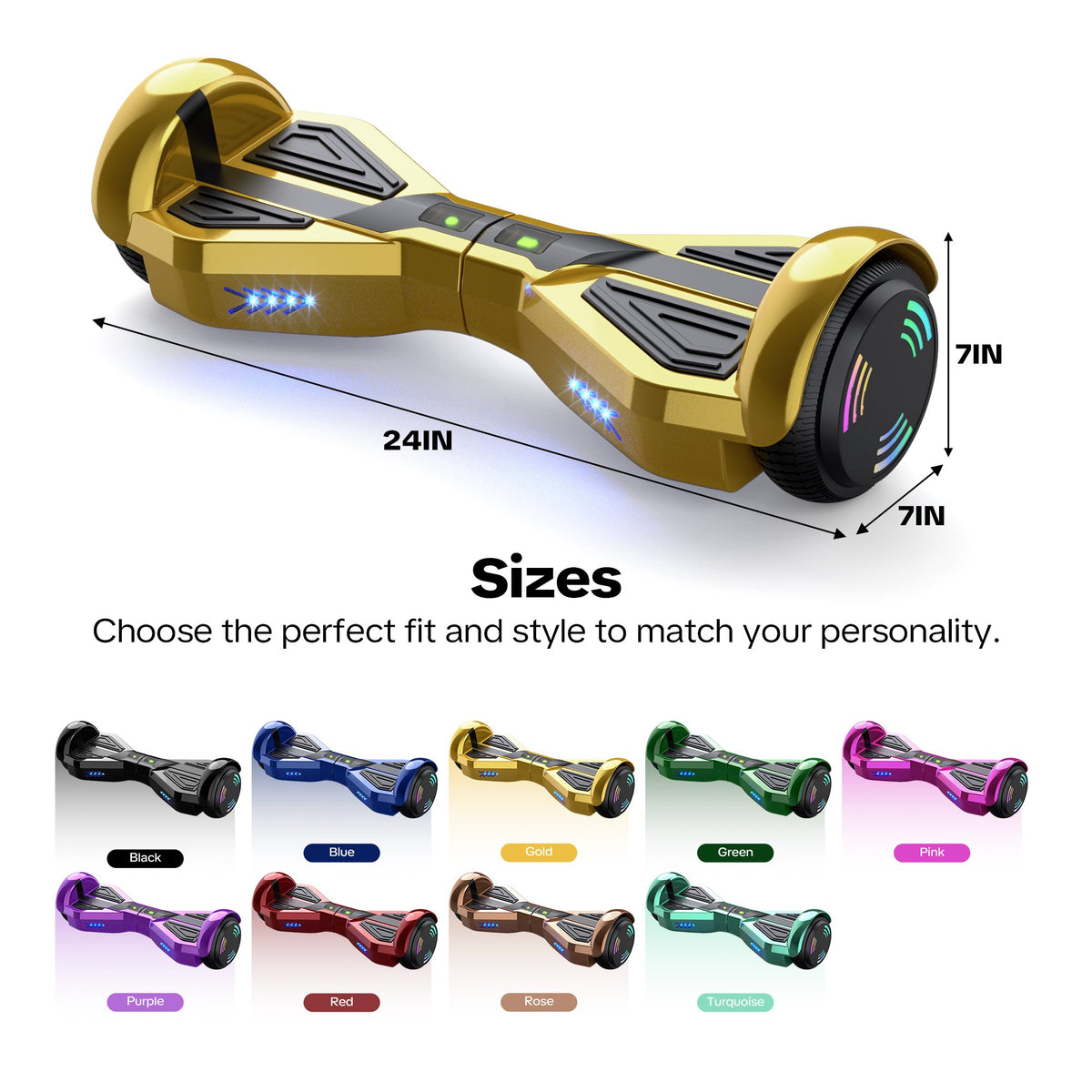 Hoverboard for Kids with 9 mph Max Speed, Tcdjtc Electric Scooters with LED Lights & Bluetooth Speakers, All Terrain Hoverboard for Adults, Off Road Hoverboard with UL2272 Certified