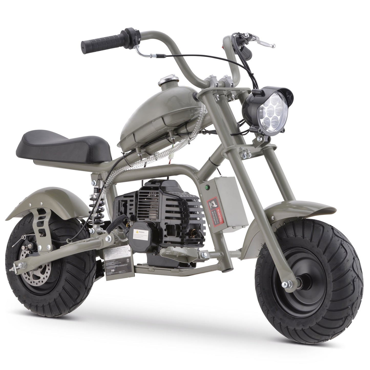 Aoemoe 49cc Gas Mini Chopper for Teens & Adults, Dirt Bike with Headlight, Rear Shock, Disc Brakes, 20MPH, Gary