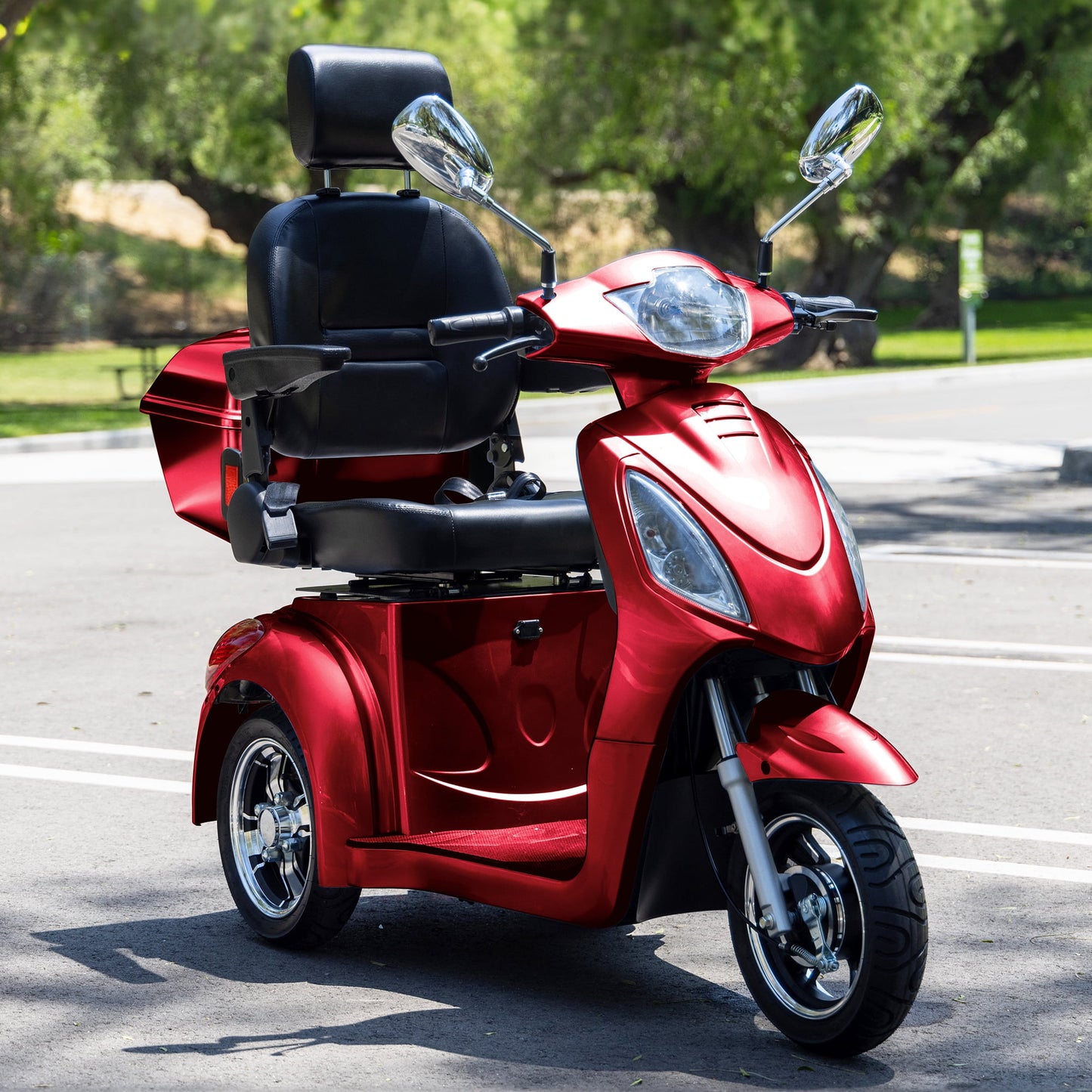 New & Improved 3-Wheel Mobility Scooter for Adults & Seniors - 500 lb Heavy Duty Capacity,31-Mile Range,800W Power for Outdoor Use by Arshin,All-Day Riding,Easy to Use(Red)