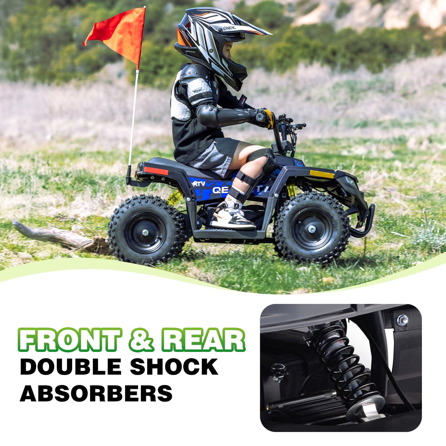 Aoemoe 36V Battery-Powered Ride-On Off-Road Buggy – 2-Speed Parent-Lock, 10-Mile Range ,Blue