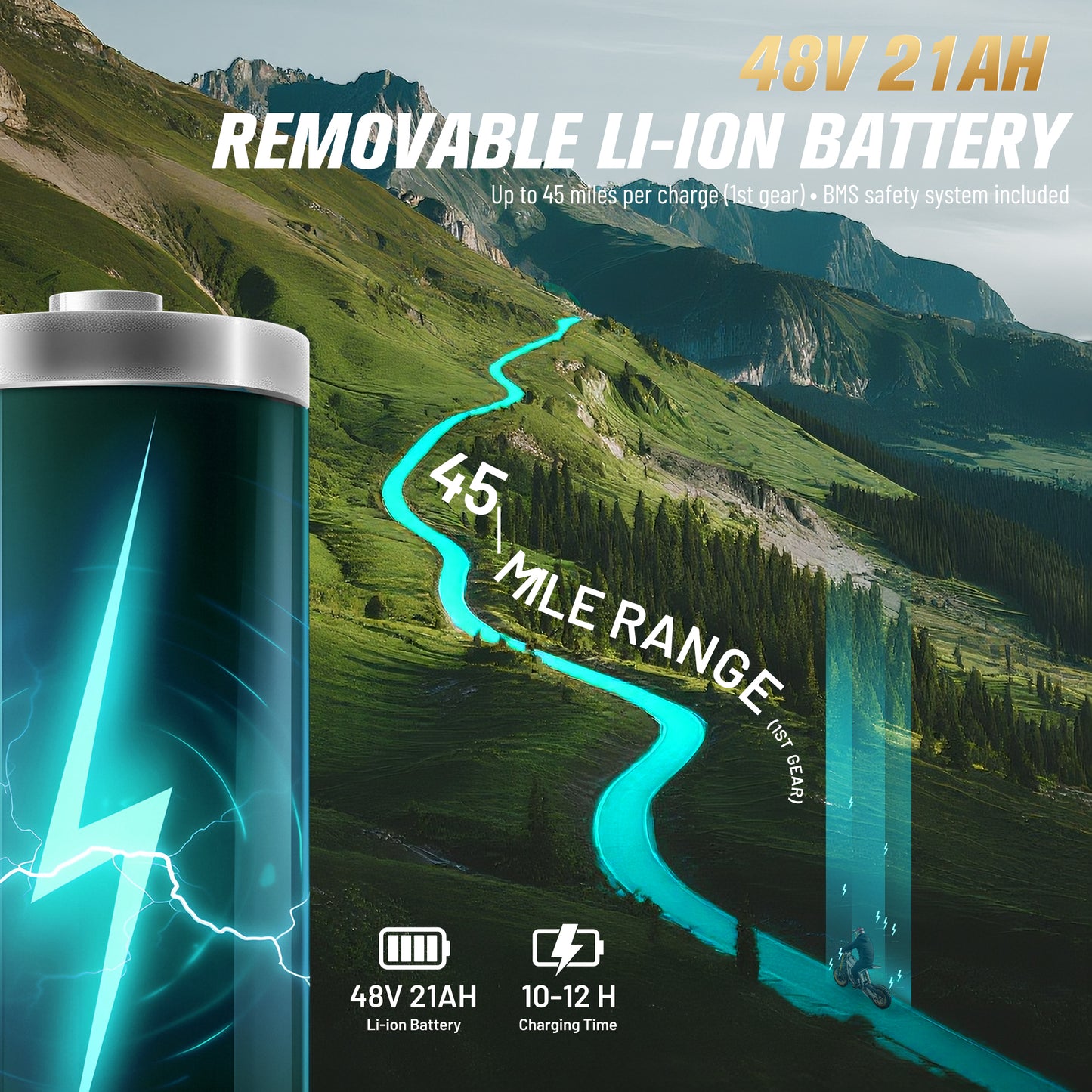 MOSTA Electric-Dirt-Bike for Teens Adults, 3000W Electric-Motorcycle with 48V 30AH Hydraulic Brakes Mountain Off-Road EBike