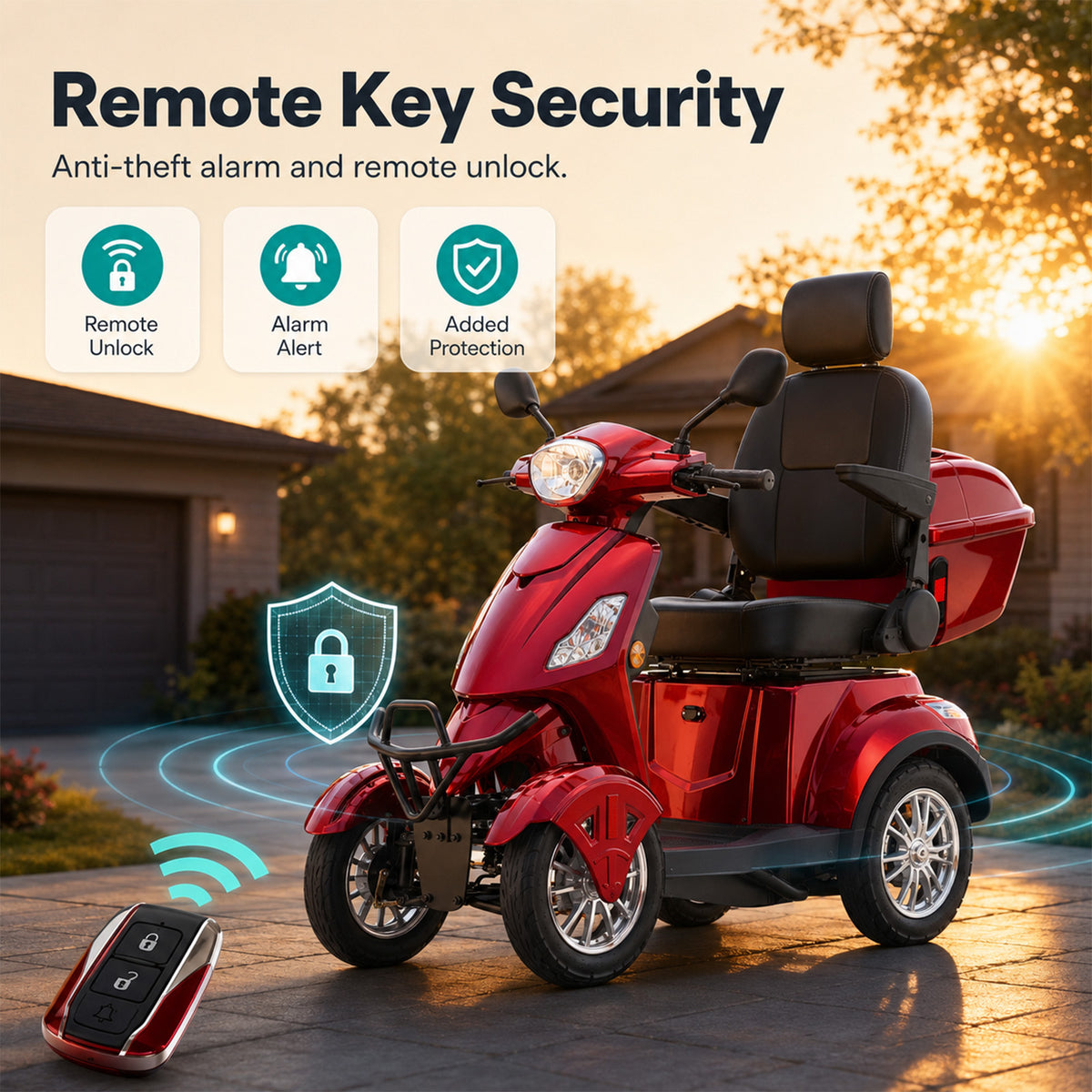 LiltJan Electric Mobility Scooter for Adults Seniors, Heavy Duty 4 Wheel All Terrain Scooter with 800W Brushless Motor, 500 lbs Capacity, 31 Miles Range, 15 MPH Adjustable Speed, Full Suspension