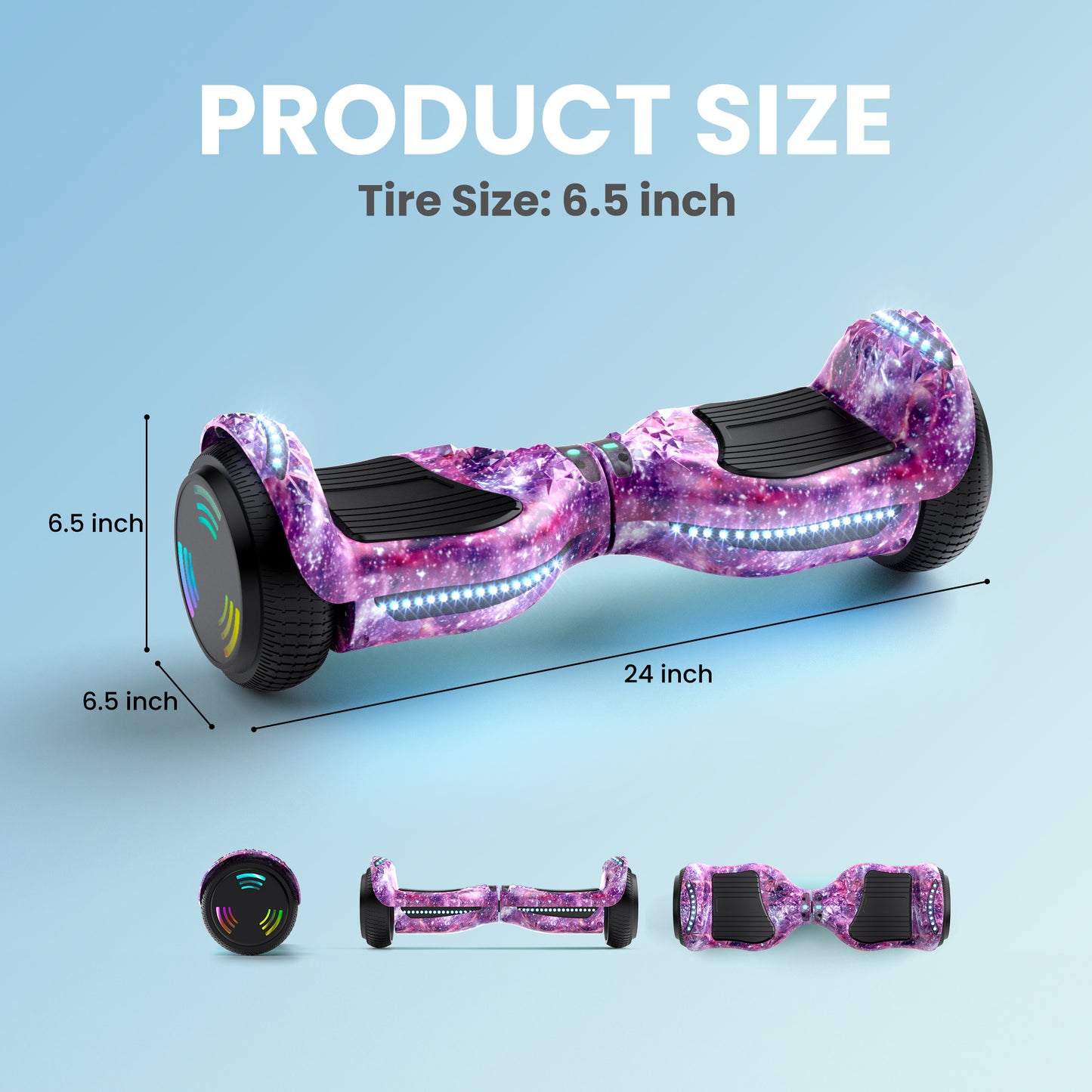 Mosta Electric Hoverboard with New Version Bluetooth Hover Board, Chrome and Design Color Self-Balance Electric Scooter