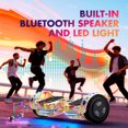 Electric Scooter with Bluetooth Speakers, Hover Off Road Board Electric Scooter with LED Lights & 400W Motor, Kids Scooter with 9MPH Max Speed, Tcdjtc Self-Balance Scooter for Kids