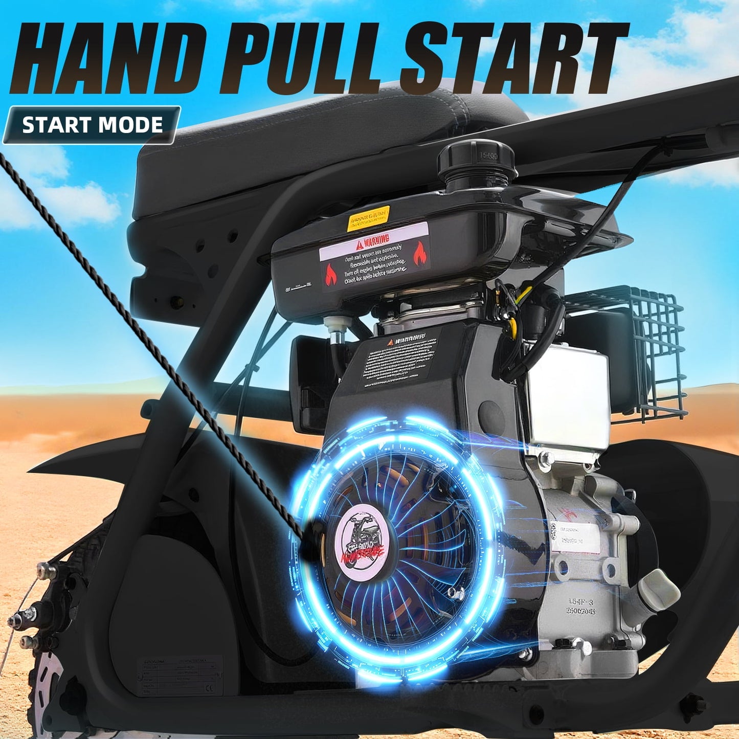 QEASET 99cc Dirt Bike, Gas Powered, 4-Stroke with LED Headlight, 25MPH Minibike Trail Bike, Pull Start, Poucket Bike for Teenager and Adult, Summer Gift