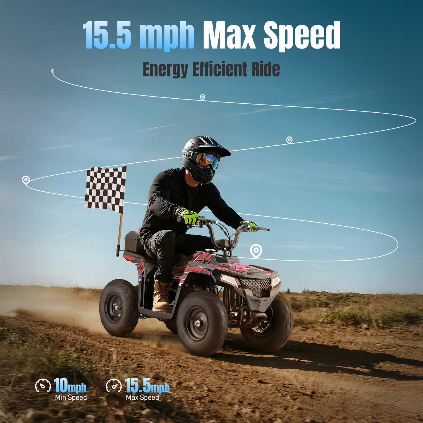 Aoemoe 40 cc Gas Off-Road Ride-On, 10-15.5 mph, Parent Speed Key, Pink