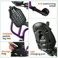 Arshin Electric Wheelchairs for Adults 15+ Miles Range,Silent Electric Wheelchair Lightweight Foldable with 360°Joystick,All Terrain Dual Motors,397 lbs Capacity(Purple)