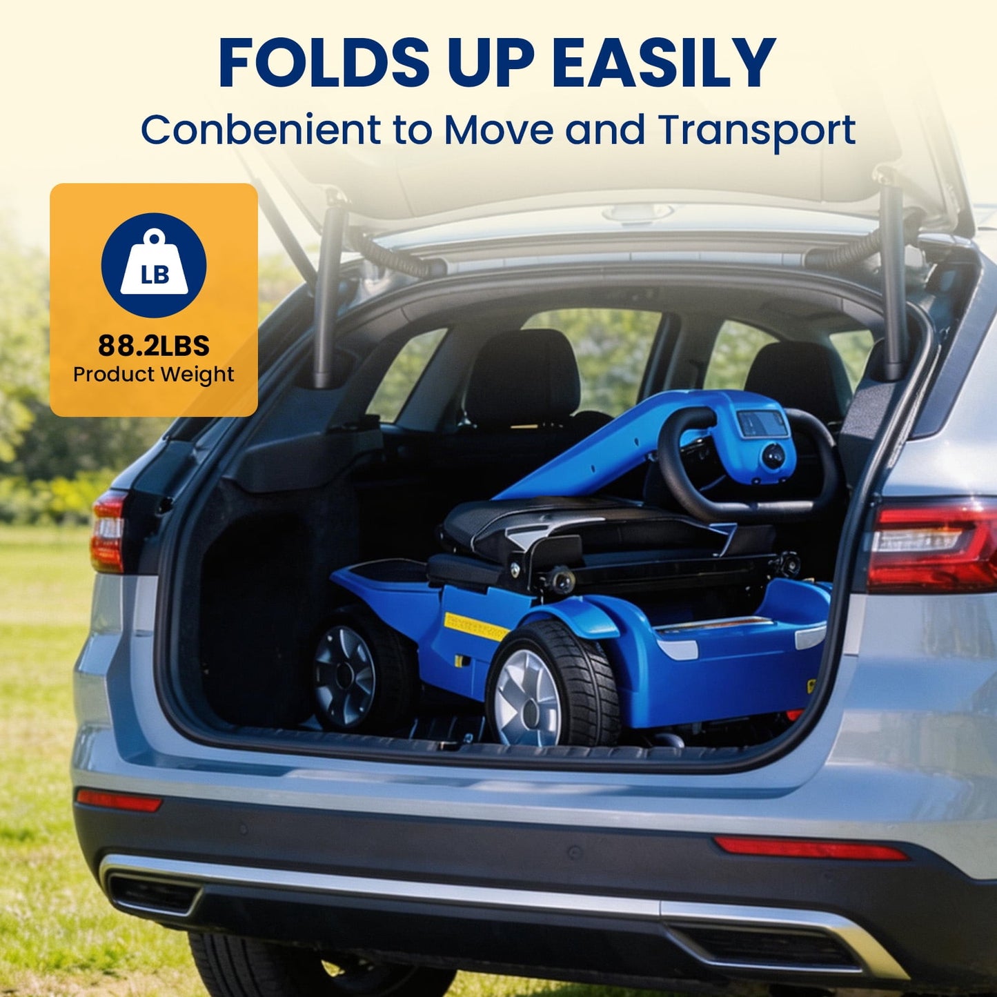 Easy-to-Use Mobility Scooter,Senior Friendly,300lbs Capacity,Blue