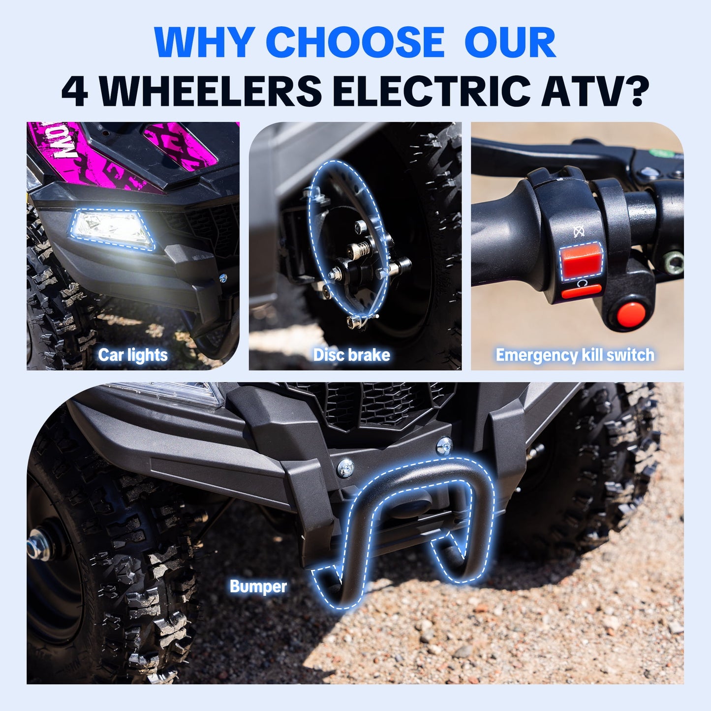 QEASET 36V Battery-Powered Off-Road Ride-On Buggy – Parent-Lock 2-Speed, 10-Mile Range, Grass & Dirt Ready,Pink