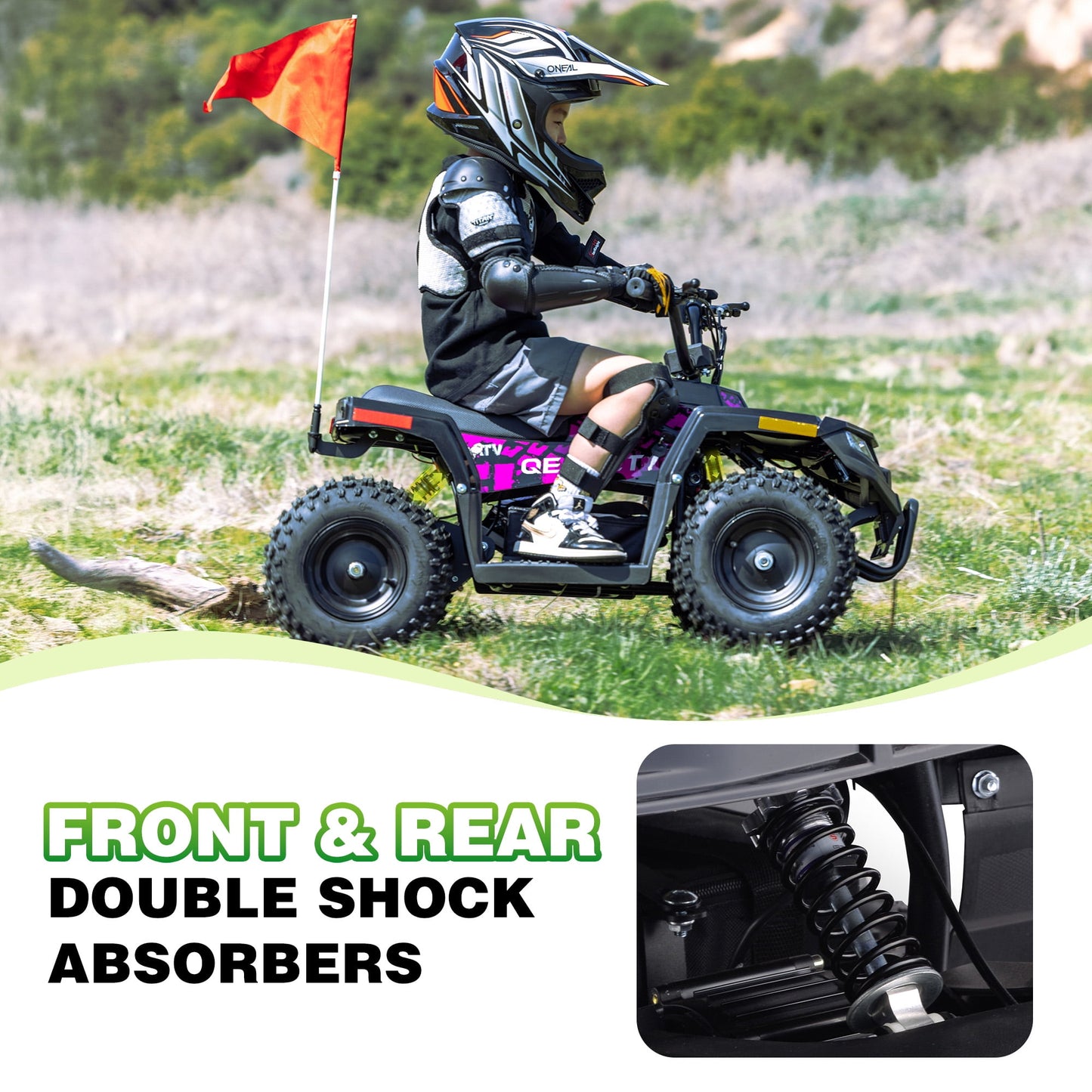 Aoemoe 36V Battery-Powered Ride-On Off-Road Buggy – 2-Speed Parent-Lock, 10-Mile Range ,Green