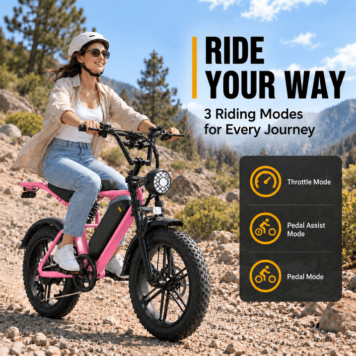 750W Motor Ebike for Adult, Pescroa Electric Bike for Adult, 28MPH, Adult Electric Bicycles with 130Miles Range APP Control, 2Pack 48V 15Ah Removable Battery Electric Bike with 500LBS Max Weight