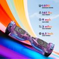 Tcdjtc Hoverboard with Bluetooth and Led Lights, Balance Board for Kids, Kids Outdoor Toys with 9 Mph Max Speed, All Terrain Hoverboard with UL 2272 Safety Standard