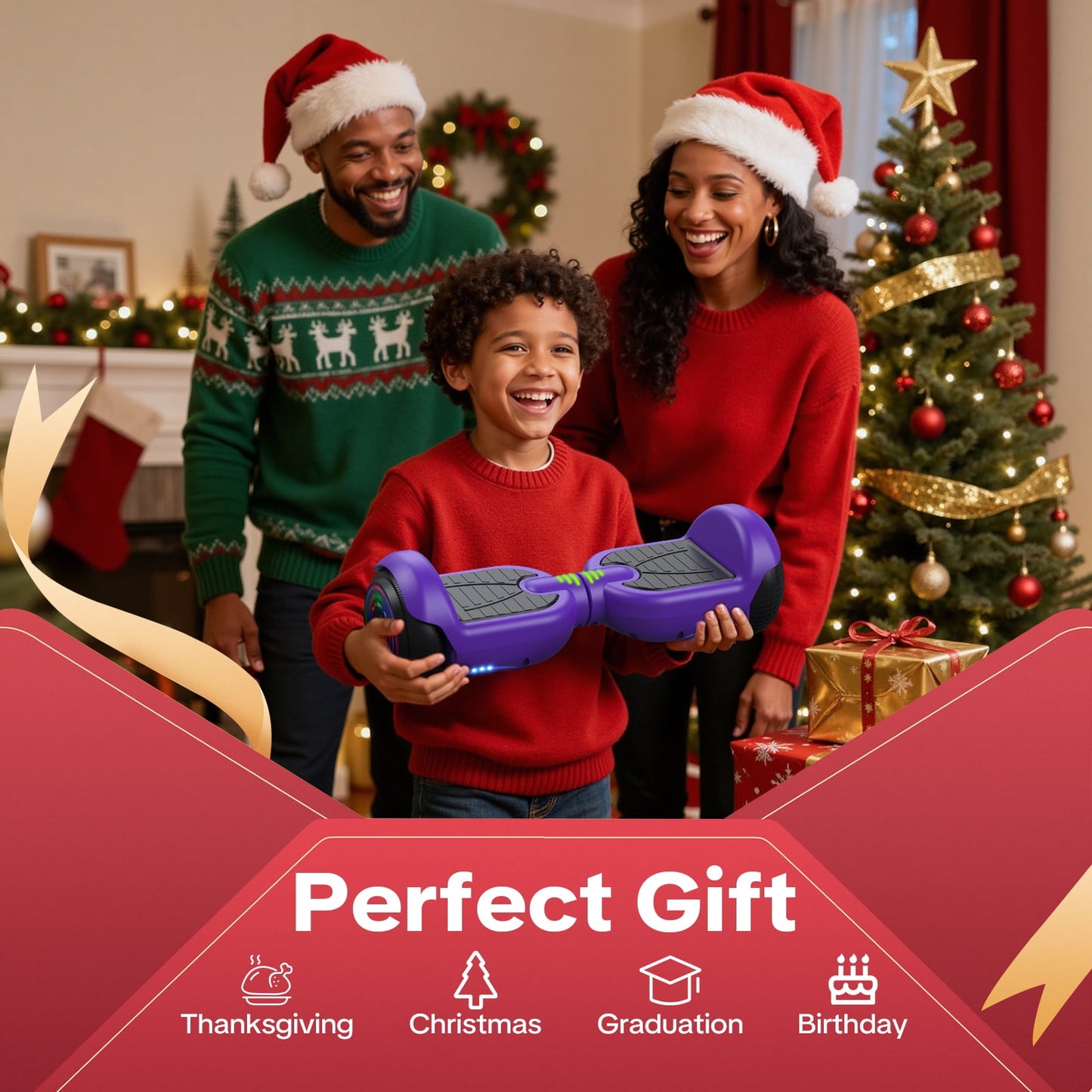Hoverboard for Kids with 9 mph Max Speed, Tcdjtc Electric Scooters with LED Lights & Bluetooth Speakers, All Terrain Hoverboard for Adults, Off Road Hoverboard with UL2272 Certified