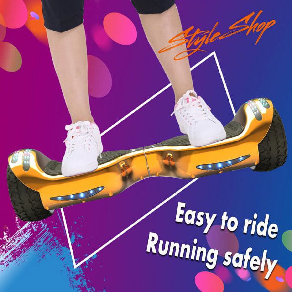Hoverstar hover board Bluetooth Two-Wheel Self Balancing Electric Scooter 6.5 In. UL 2272 Certified with Bluetooth Speaker and LED Light
