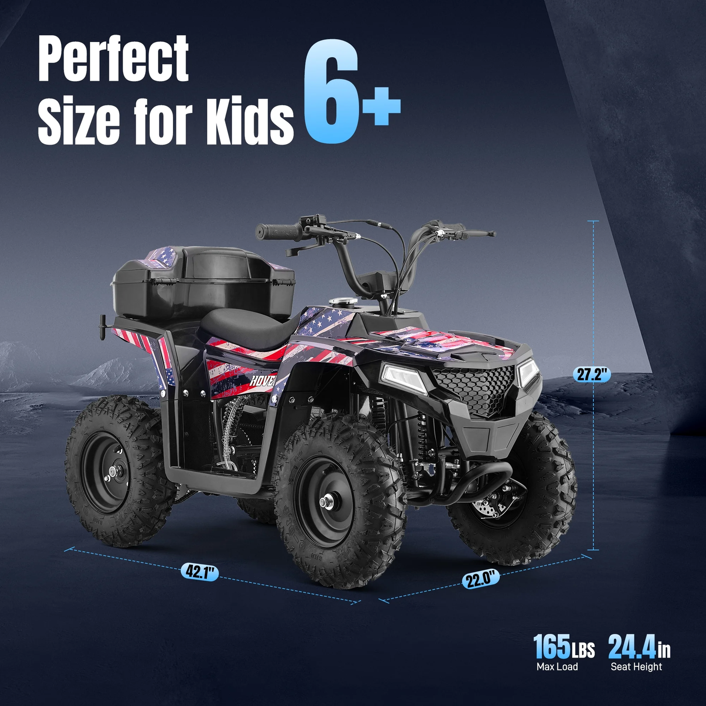 Aoemoe 40 cc Gas Off-Road Ride-On, 10-15.5 mph, Parent Speed Key, flag