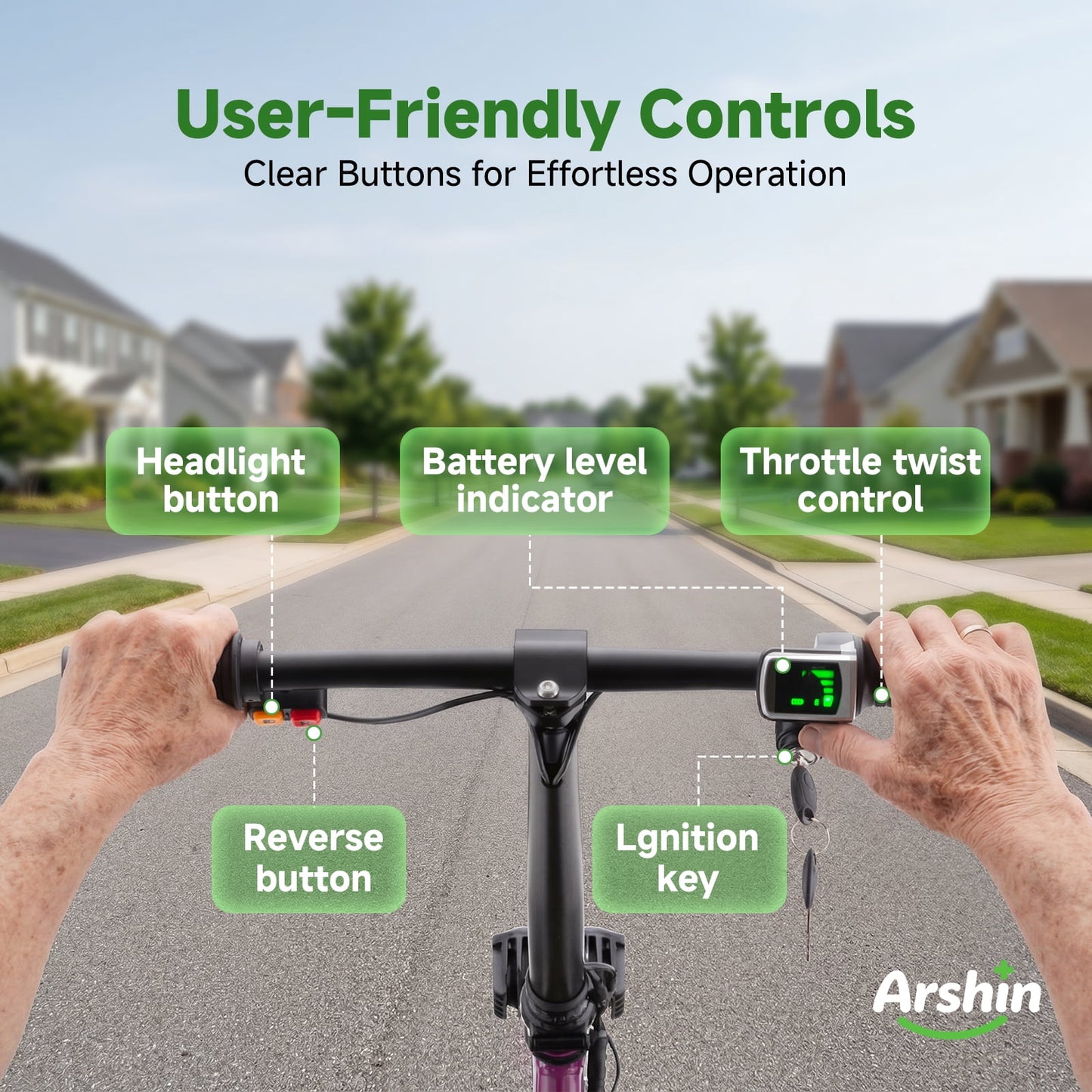 Arshin Mobility Scooter for Seniors & Adults,24V 250W Lightweight Foldable,300 lbs Capacity,Adjustable Speed(Purple)