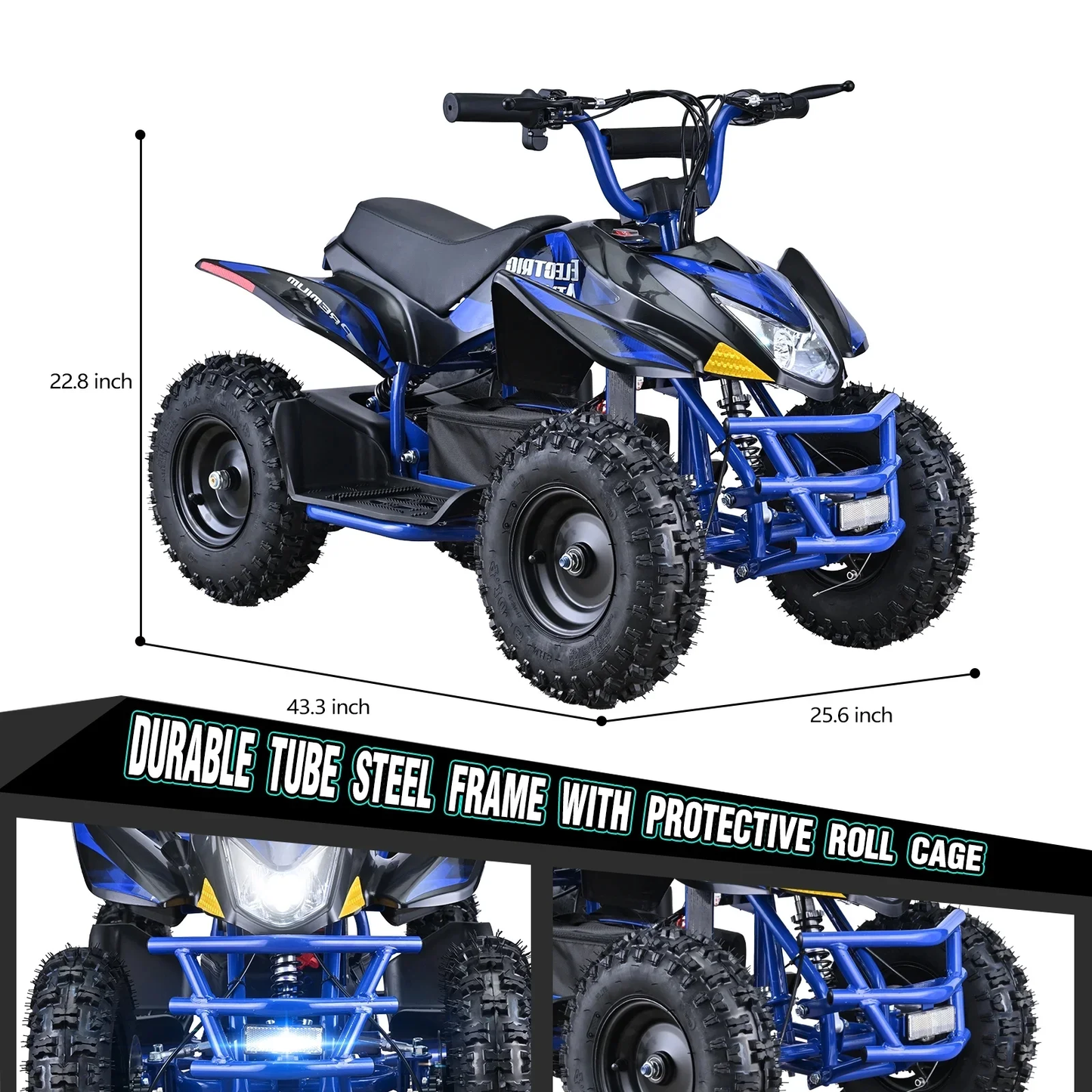 Electric ATV, 36V Kids Dirt Quad Bike with 500W Powerful Motor, Long Range 8-10 Miles, Electric 4-Wheeler with Parent Speed Control, Dual Suspensions for Boys Girls Off-road and Race