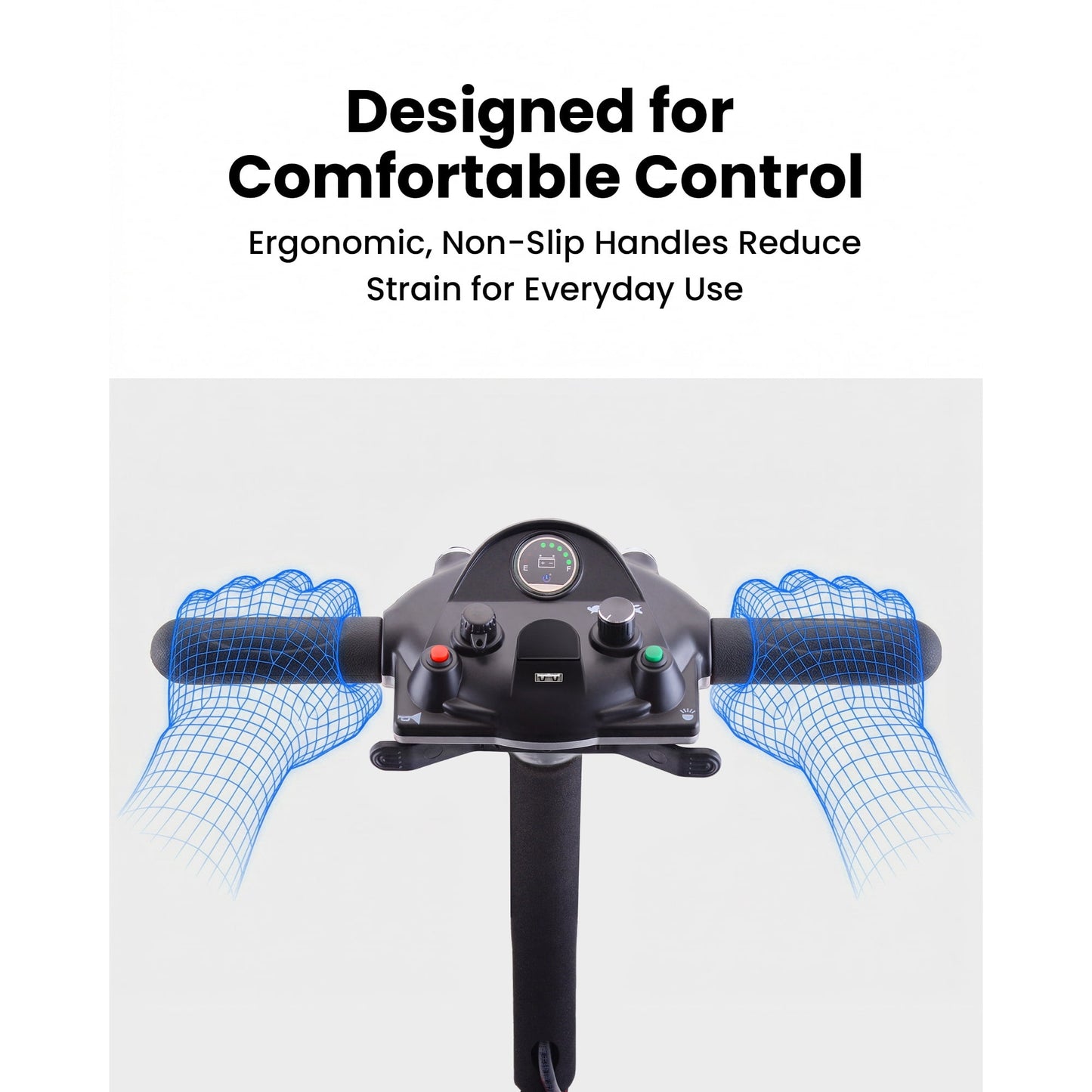 QEASET 4 Wheel Mobility Scooter,Mobility Scooter for Adults, Senior, Electric Powered Chargeable Device for Travel, Gifts for the elderly