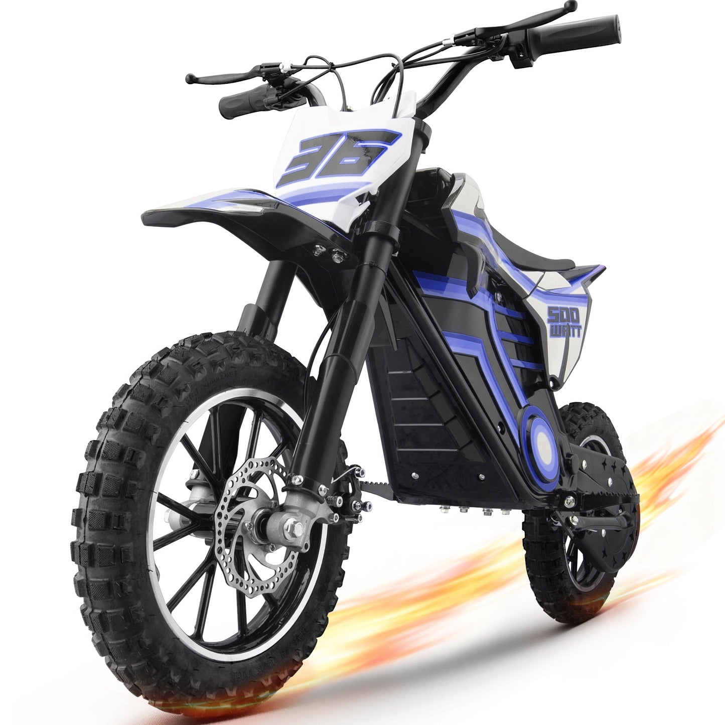 Arshin 500W Electric Dirt Bike for Kids Ages 8-14,23 Mile Range,15 MPH Adjustable,Zero Maintenance! Ideal Off-Road Birthday Gift with Dual Suspension,Disc Brake,165 Lbs Load(Blue)