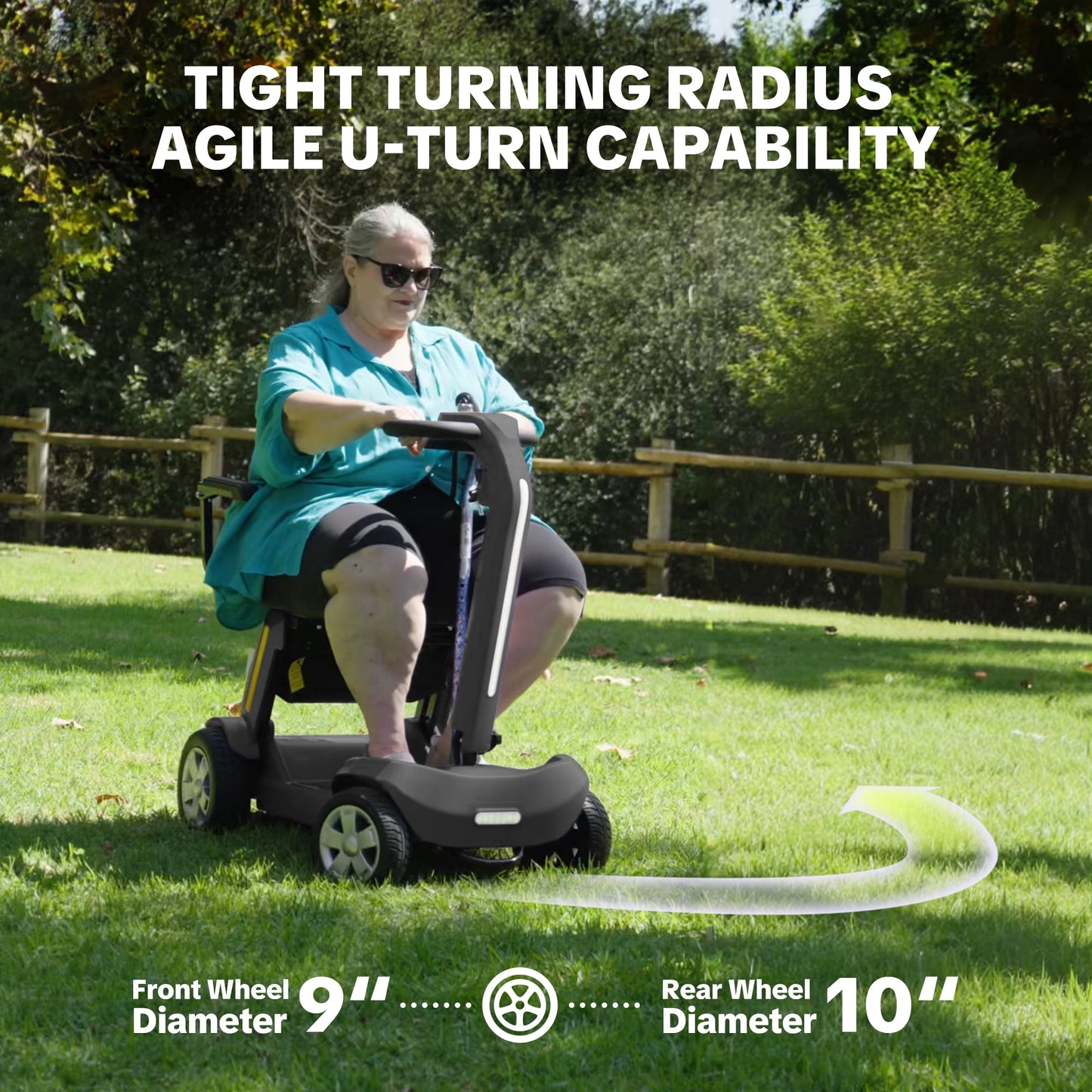 Upgrade Heavy Duty Mobility Scooter for Seniors-Electric Powered Wheelchair,Trunk-Friendly! Best Gift for Mom & Dad,Supports 300 lbs(Black)