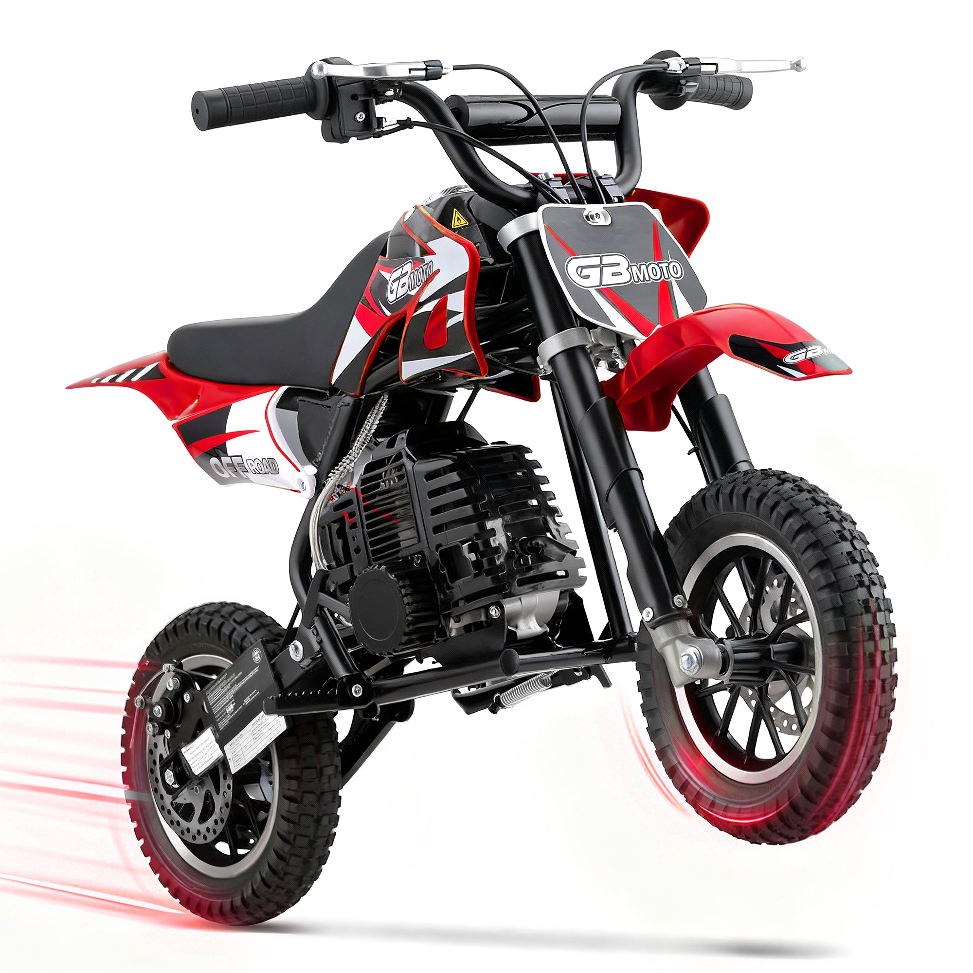 QEASET 49CC Dirt Bike, Gas Powered Mini Bike, Red