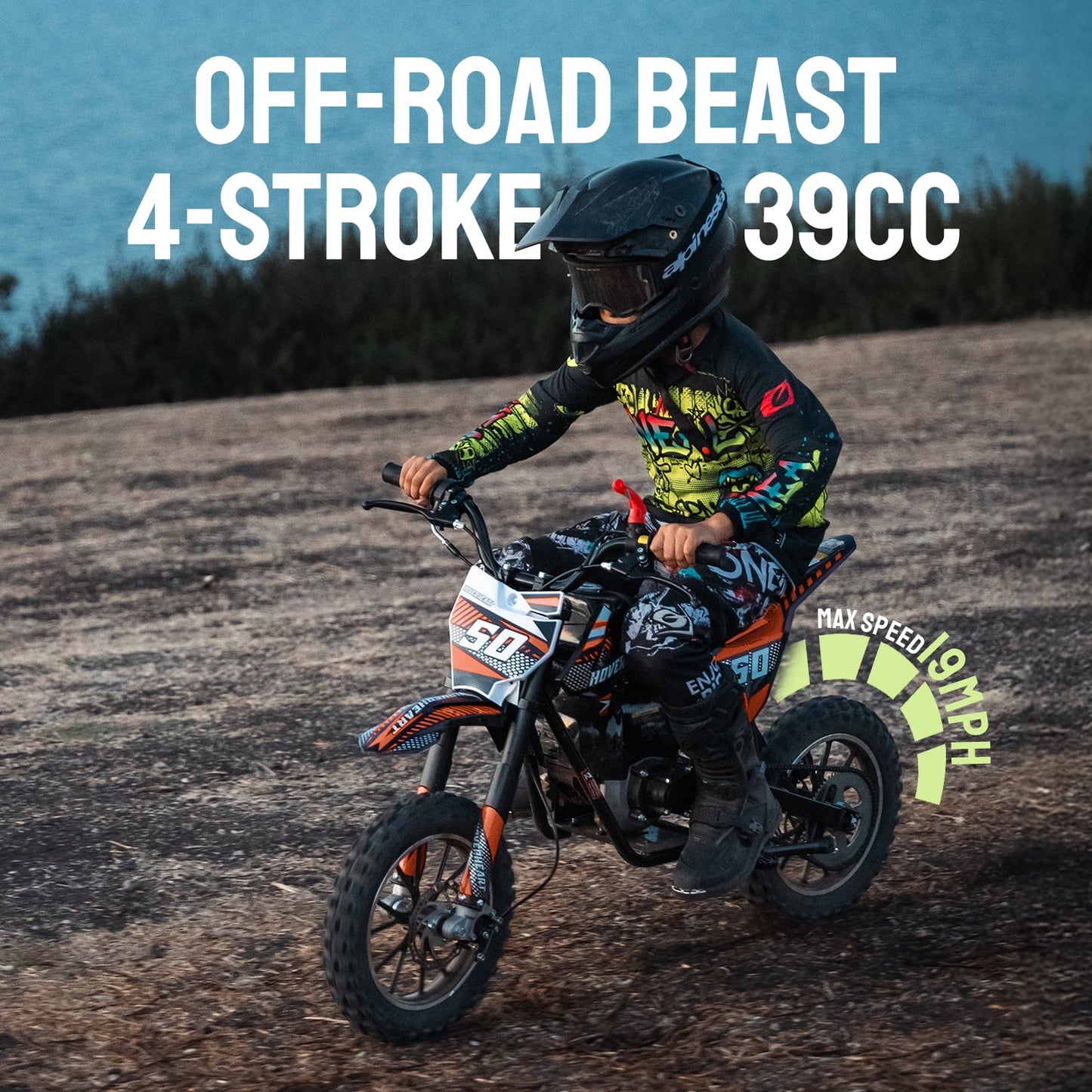 QEASET 39cc Gas mini Bike - Mini Motorcycles for Young Riders, Gas Powered Mini Bike with Safety Kill Switch, Tubeless Tires, Easy Pull Start, and EPA Approved (ORANGE)