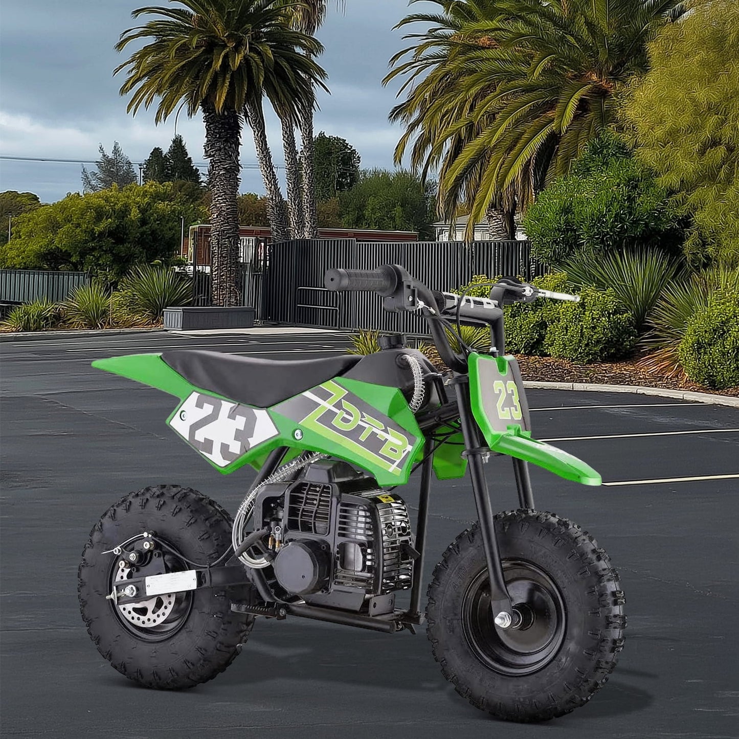 Aoemoe Mini Kid Dirt Bike, 49 CC 2-Stroke Gas Bike with Off-Rode Tire, Suspensions, Disc Brakes, Max Load 160Lbs, Up to 20Mph, EPA Approved