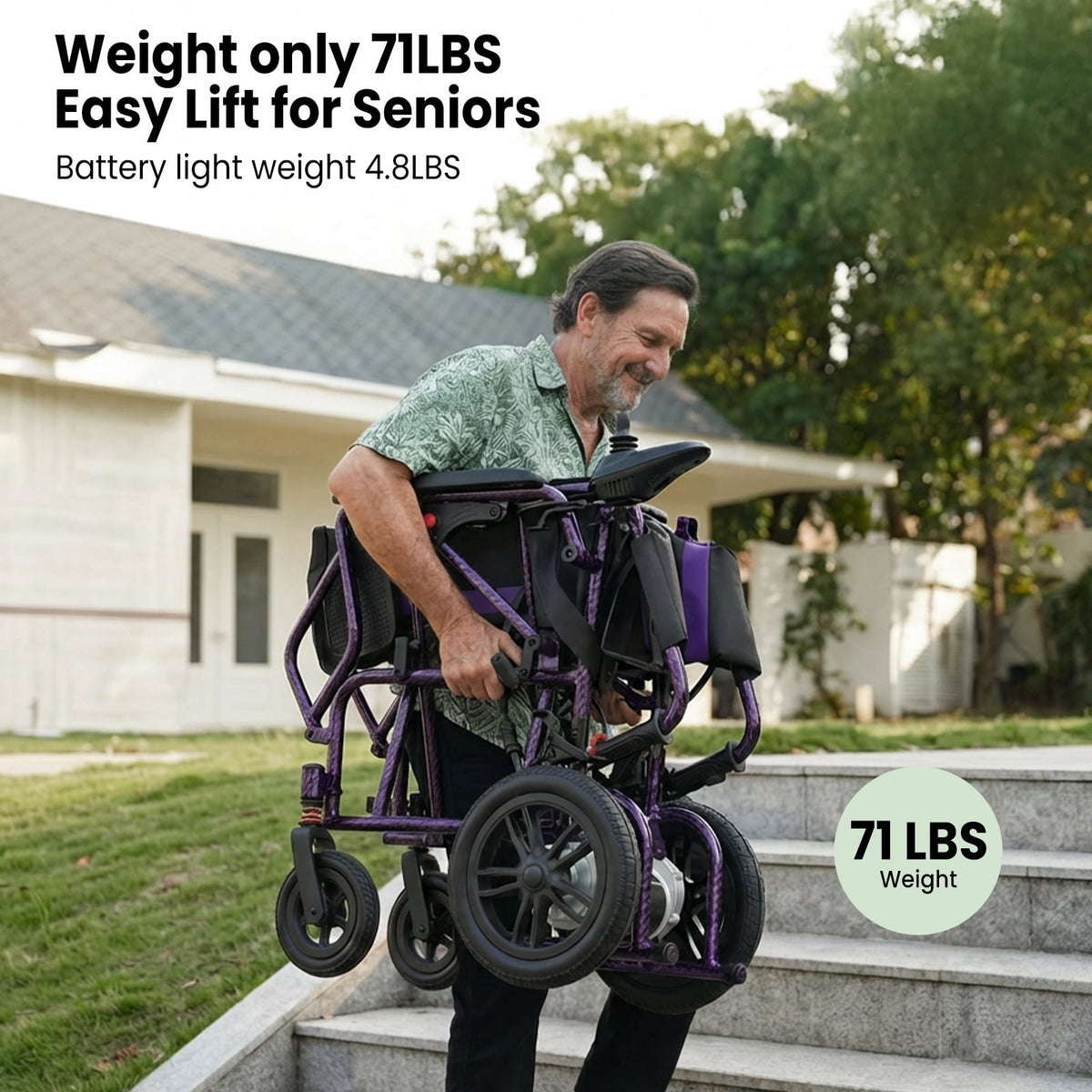 Ostrina Portable Electric Wheelchair,Lightweight Foldable,20+ Miles