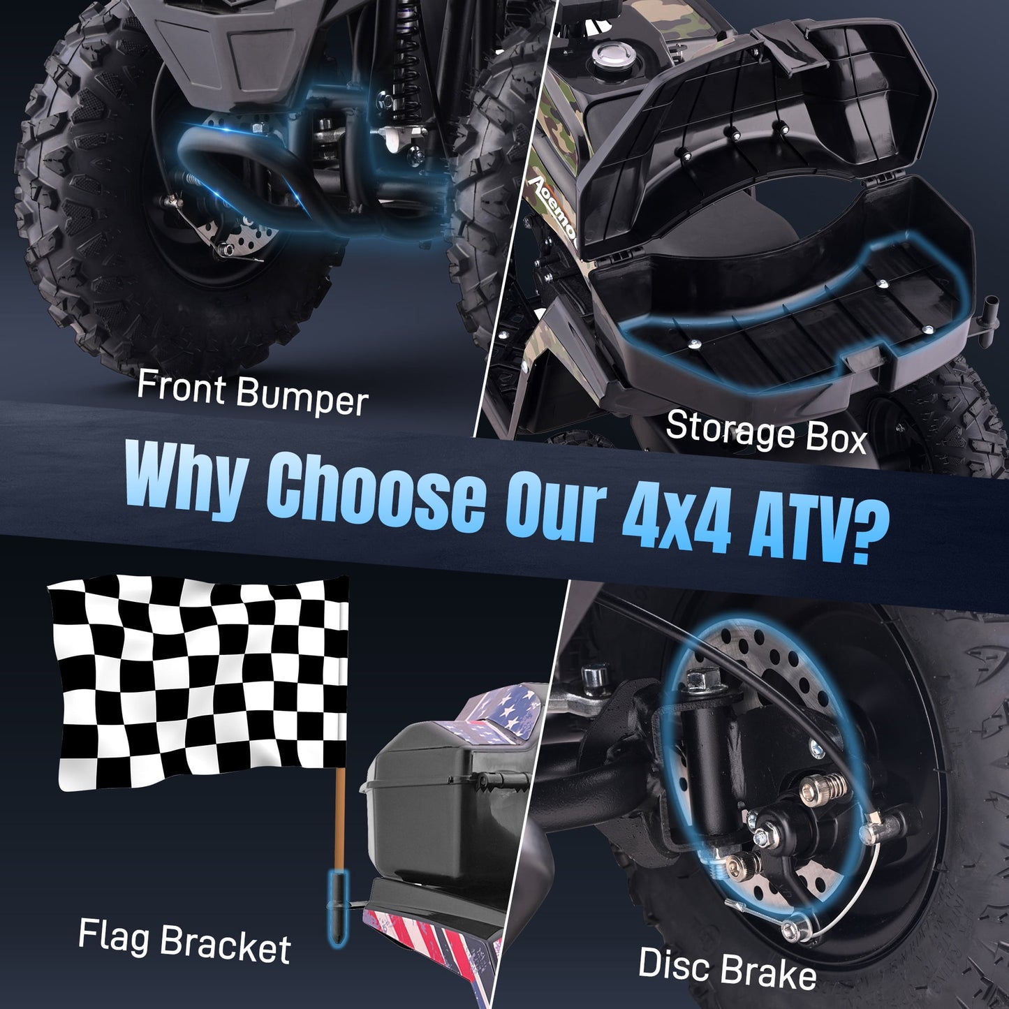 All-Terrain 25 Miles Ride on Toys,Arshin Powerful Kids Toy Vehicle,15.5 mph Variable Speeds,Parent Control,Suspension,Disc Brake,Suspension,Perfect Gift(Flag)