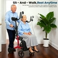 Tcdjtc Walkers for Seniors, Rollator Walker with Seat, Rolling Walker with 350 lb. Weight Capacity, Adult Walker with 4 Wheels, Lightweight Walkers for Seniors, Adjustable Handles Height
