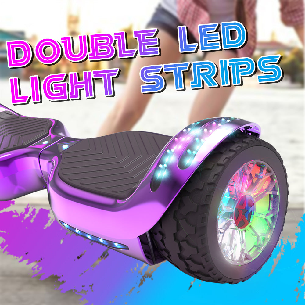 MOSTA All Terrain Self-Balance Scoote ,Electric Scooter Board for Kids & Adults with Bluetooth and Led Lights,6.5 inch,165 lbs capacity Perfect Gift